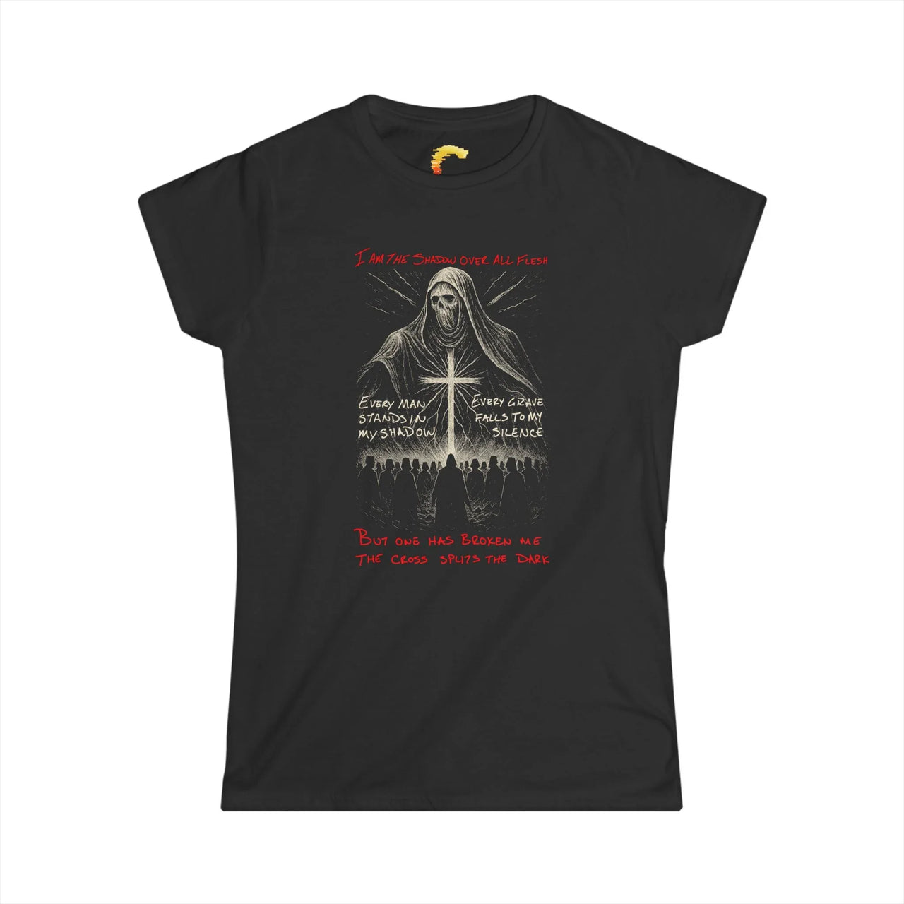 Shadow Over All Veiled Reaper Christian Women's Graphic Tee - Ctrl Alt Believe