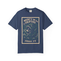 Mercy in the Depths Jonah 2:6 Christian Graphic Tee