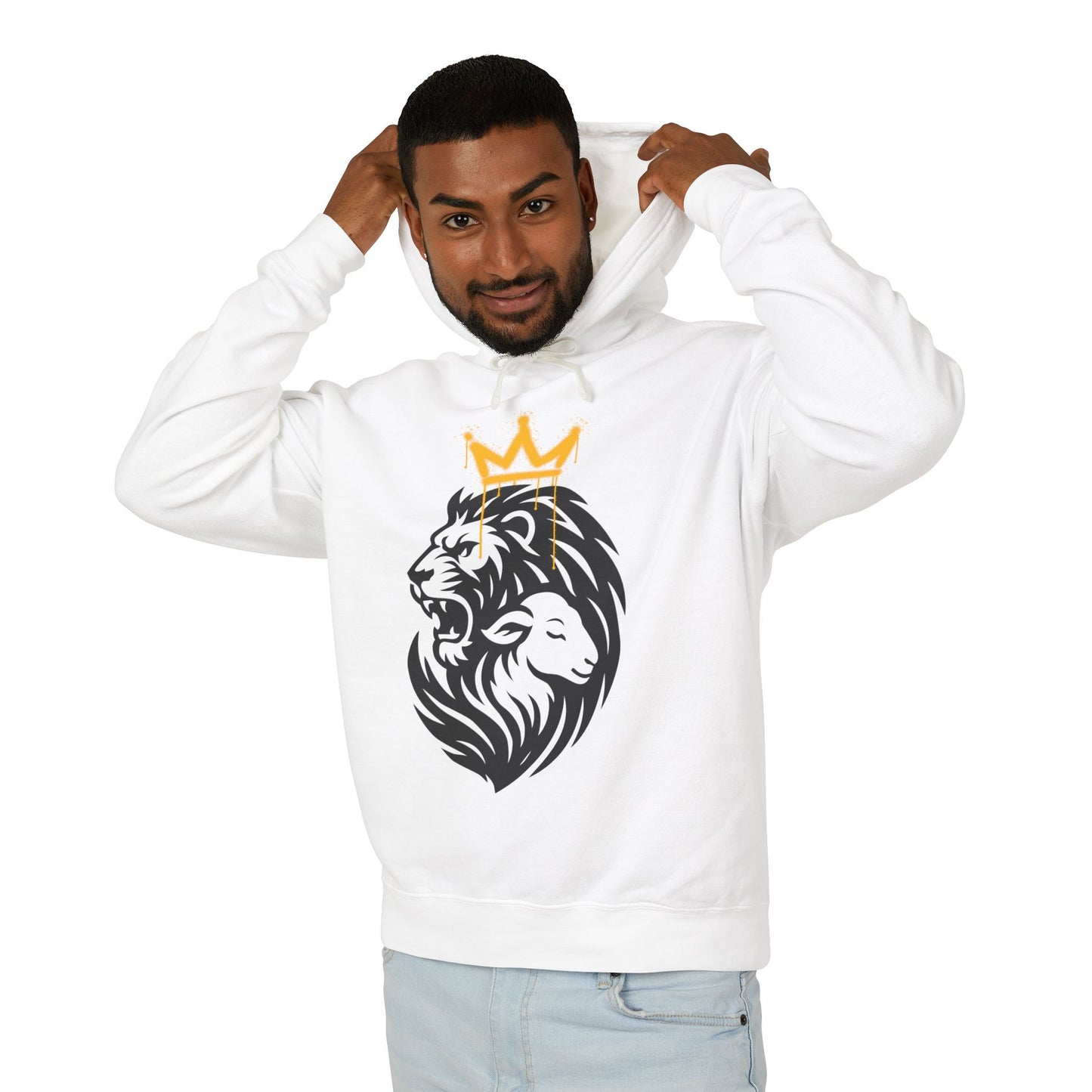 Lion & Lamb: Tribal Crown Lightweight Christian Hoodie