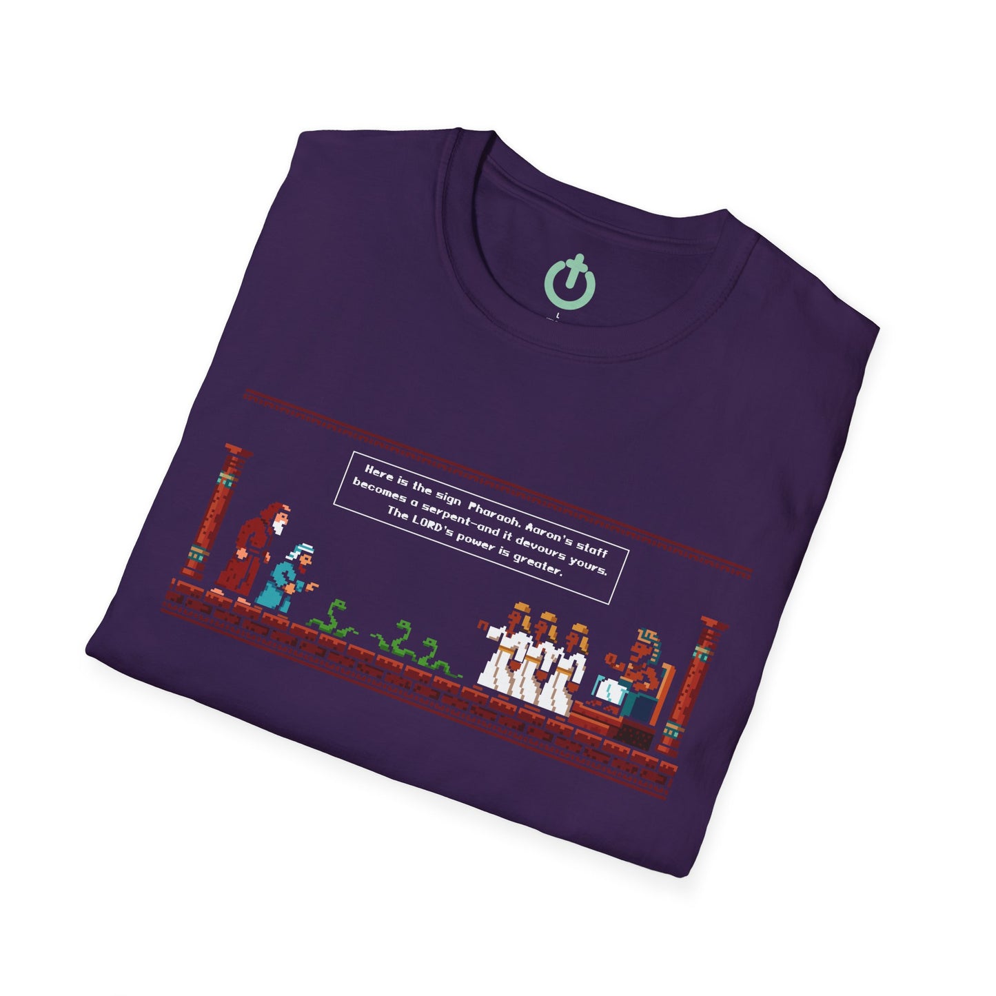 Serpent Showdown – Exodus 7:10–12 Retro Gaming Graphic Tee