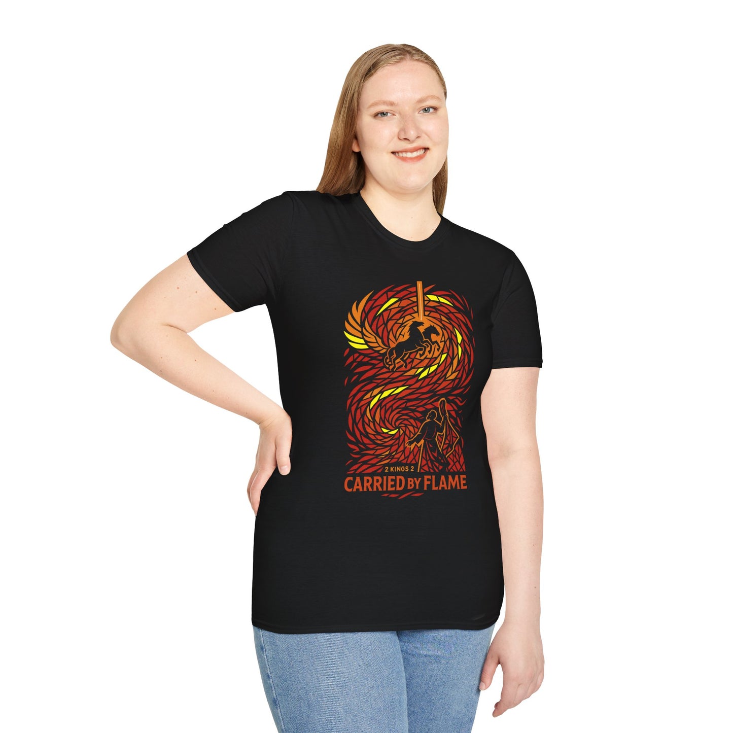 Carried by Flame – Elijah’s Fiery Chariot T-Shirt (2 Kings 2)