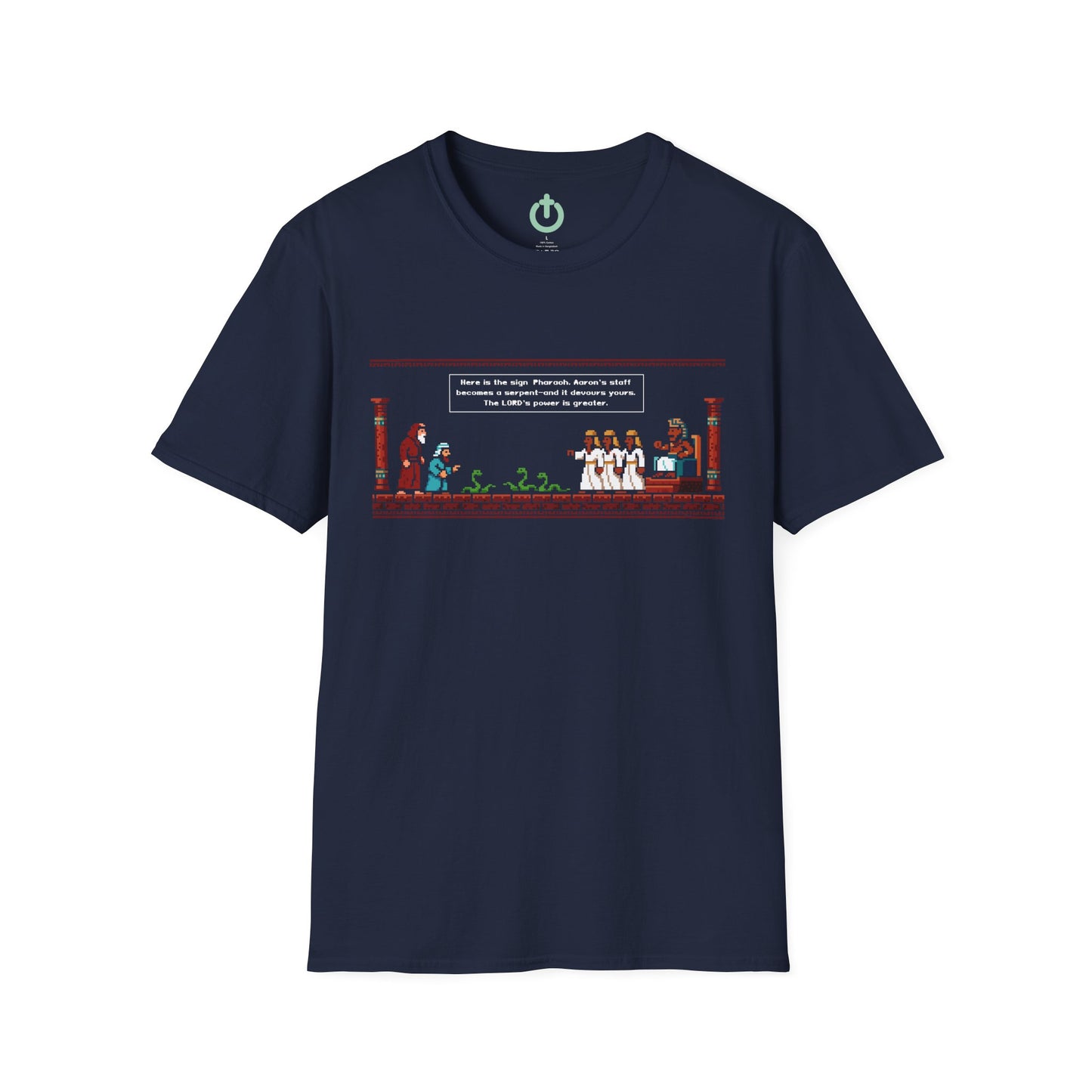 Serpent Showdown – Exodus 7:10–12 Retro Gaming Graphic Tee