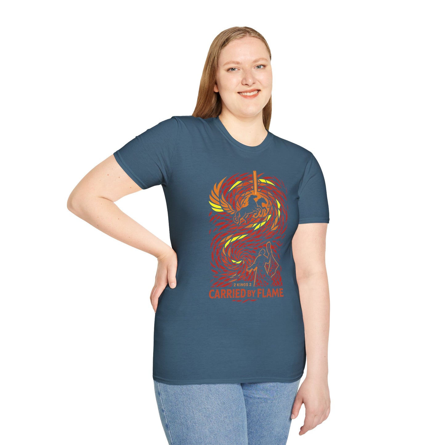 Carried by Flame – Elijah’s Fiery Chariot T-Shirt (2 Kings 2)