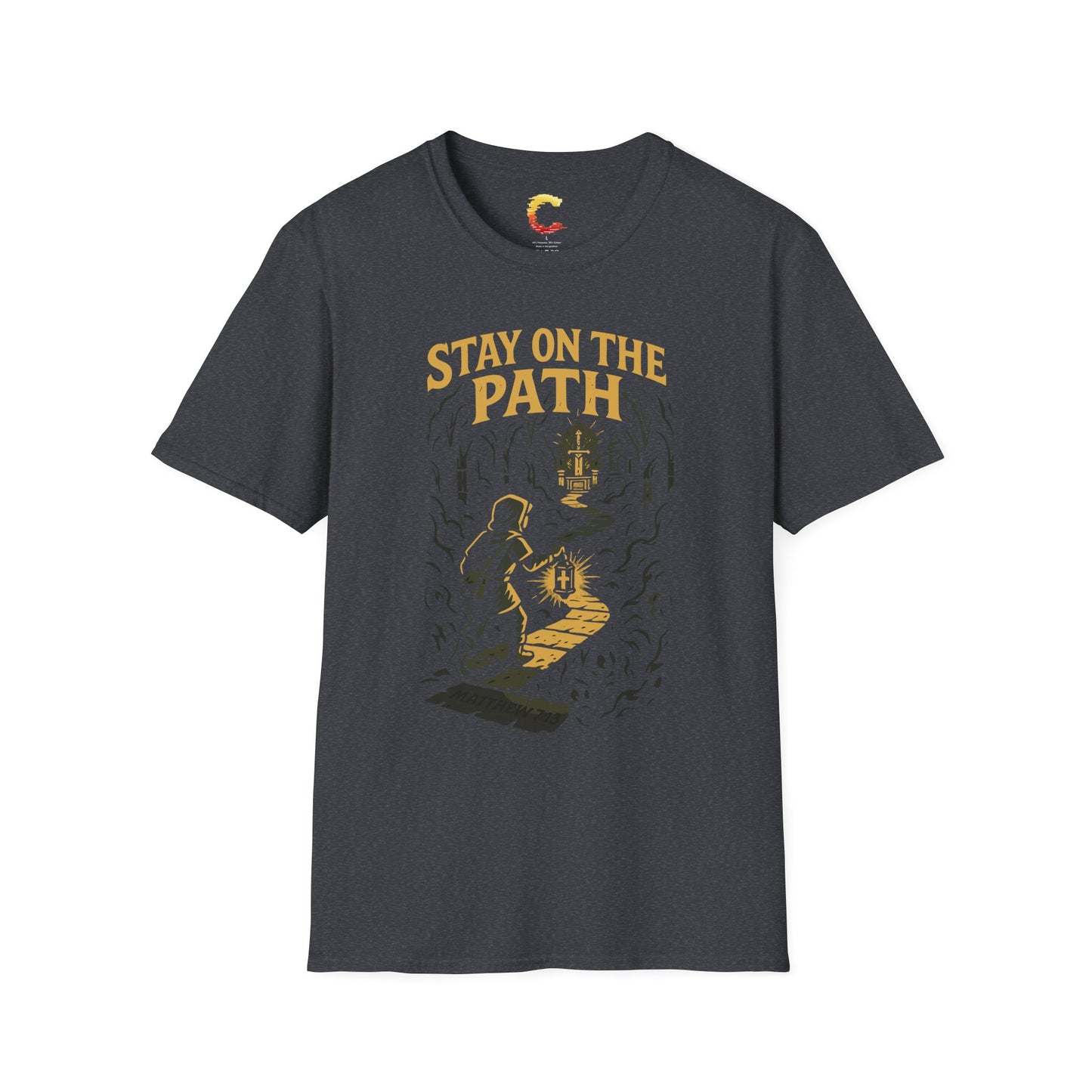 Stay on the Path – Matthew 7:13 Dungeon Crawler Tee