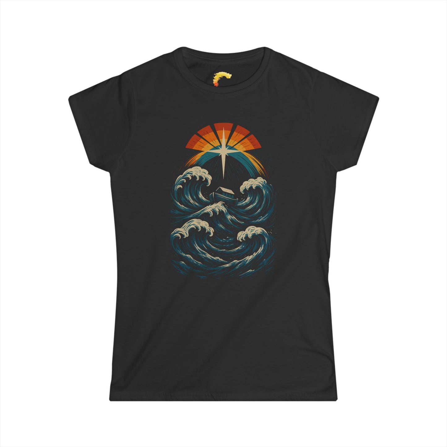 Women's Ocean Sunrise Tee, Relaxed Fit T-Shirt, Wave Graphic Shirt, Nature Lover Gift, Casual Beachwear, Eco-Friendly Fashion