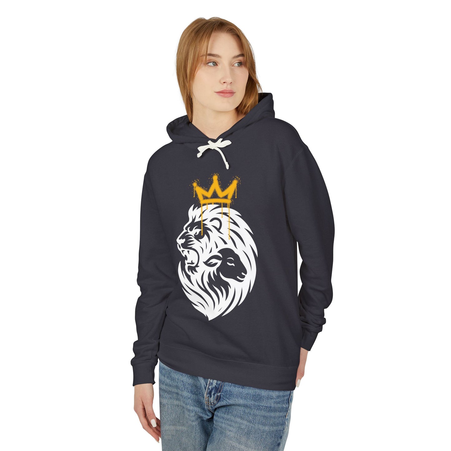 Lion & Lamb: Tribal Crown Lightweight Christian Hoodie