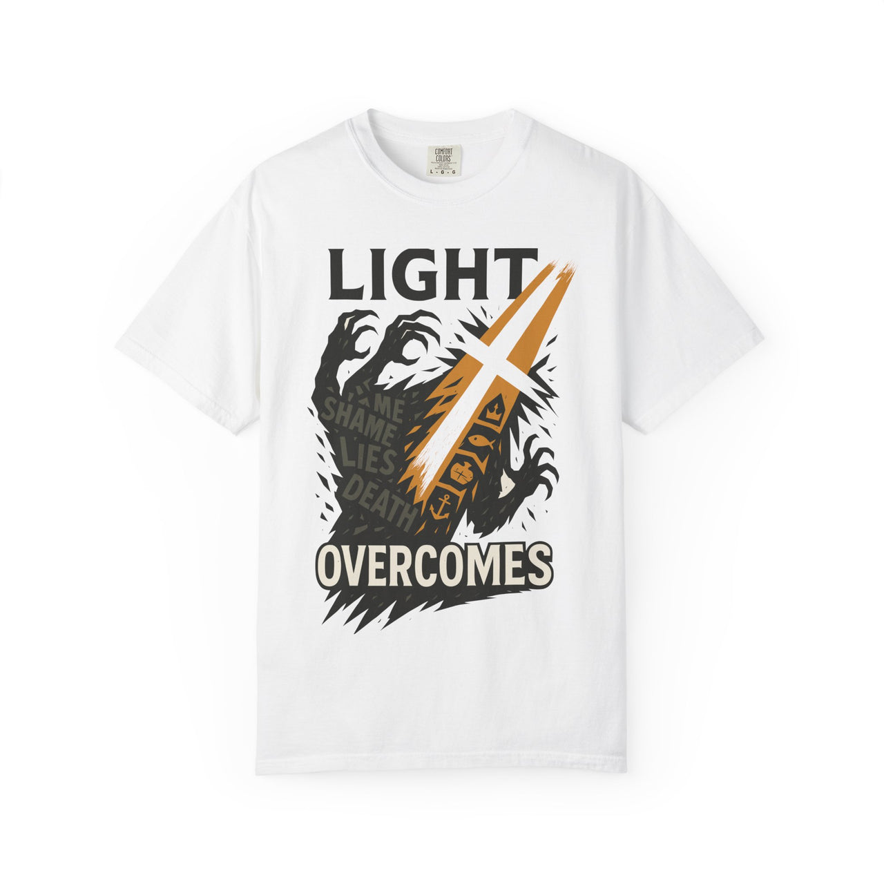 Light Overcomes Christian Faith Graphic T-Shirt