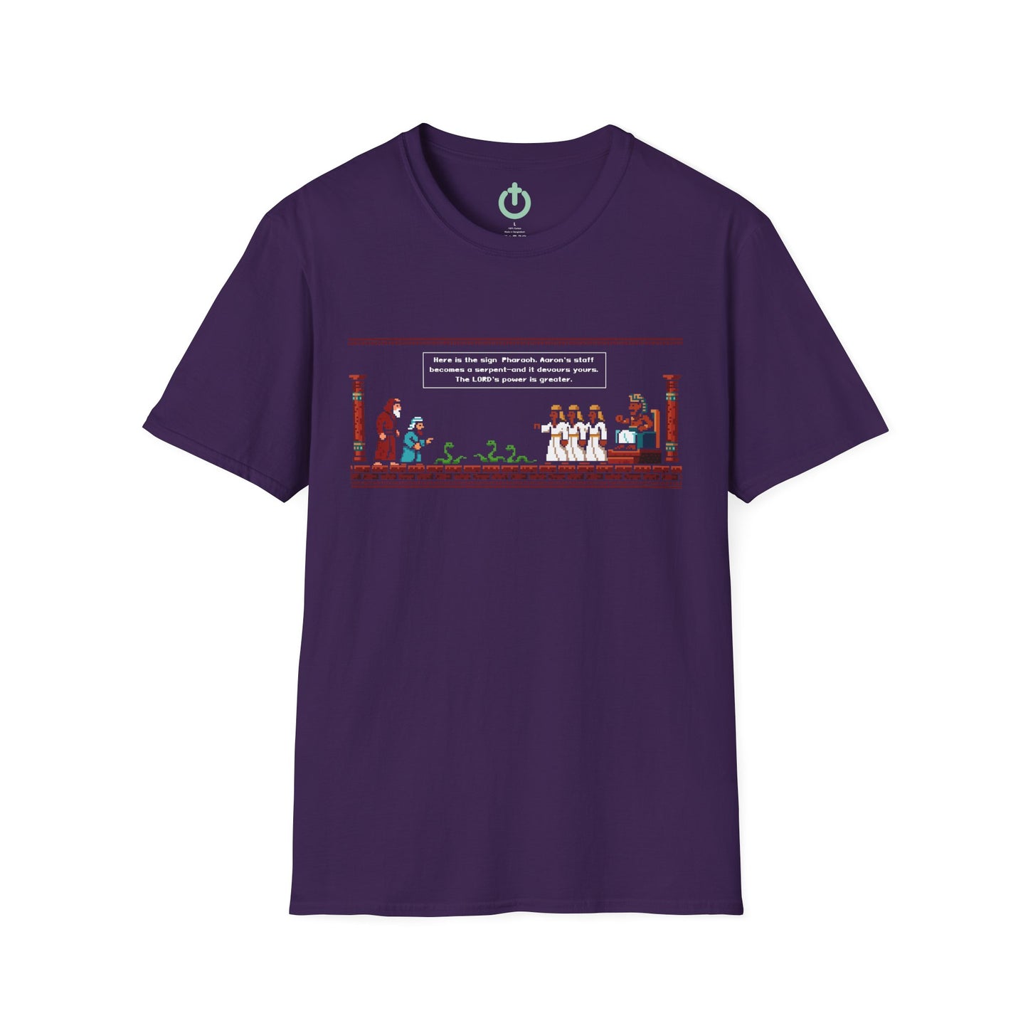 Serpent Showdown – Exodus 7:10–12 Retro Gaming Graphic Tee