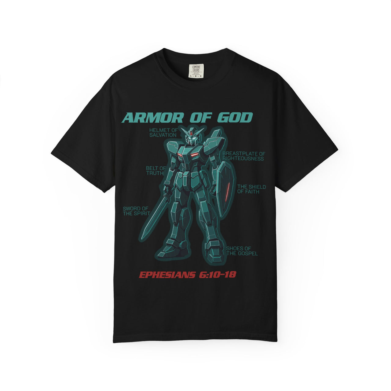 Armor of God Mecha Suit Anime Gundam Christian Graphic Tee