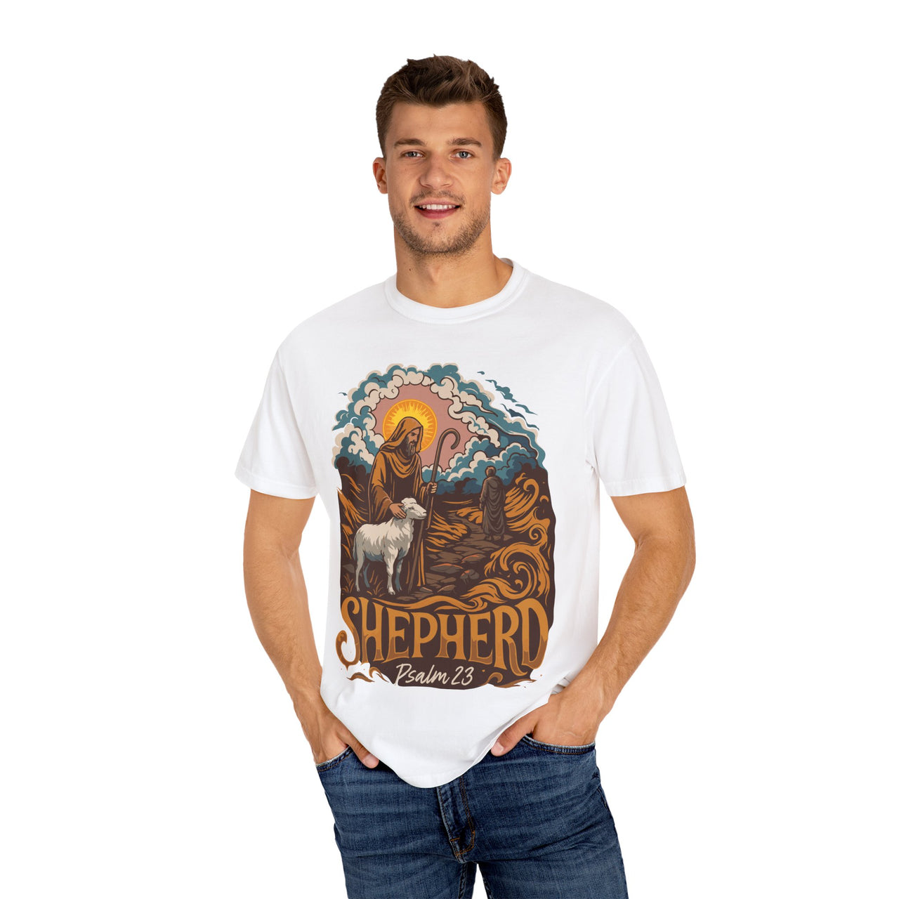 The Lord Is My Shepherd Psalm 23 Christian Faith Graphic T-Shirt Apparel