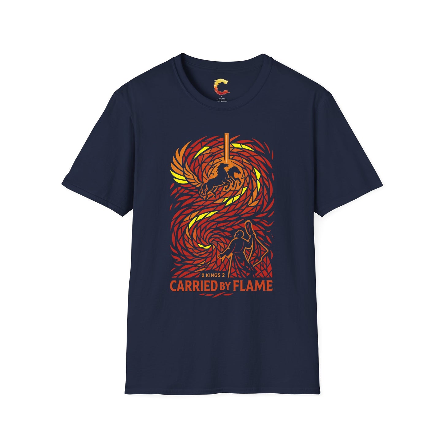 Carried by Flame – Elijah’s Fiery Chariot T-Shirt (2 Kings 2)