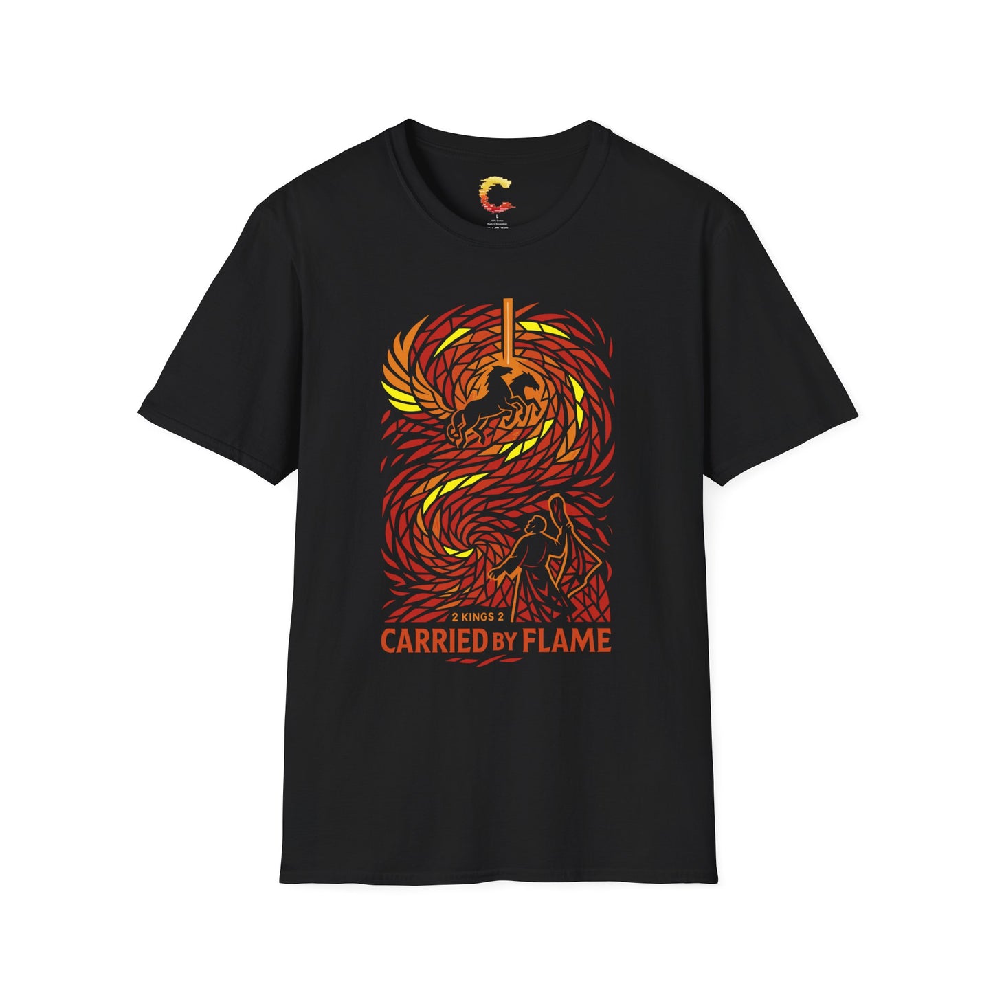 Carried by Flame – Elijah’s Fiery Chariot T-Shirt (2 Kings 2)