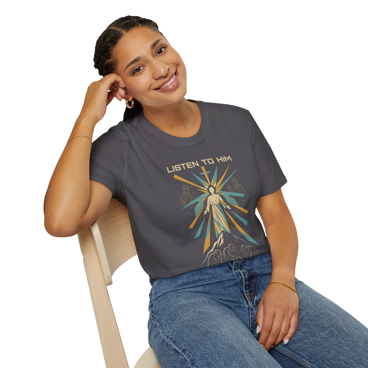 Listen to Him - Transfiguration T-Shirt (Matthew 17:5)