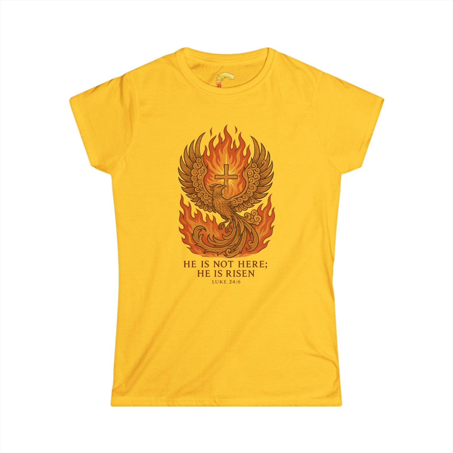 Phoenix Risen Women's Softstyle Tee, Inspirational T-Shirt, Gift for Her, Easter Apparel, Spiritual Fashion, Confidence Wear