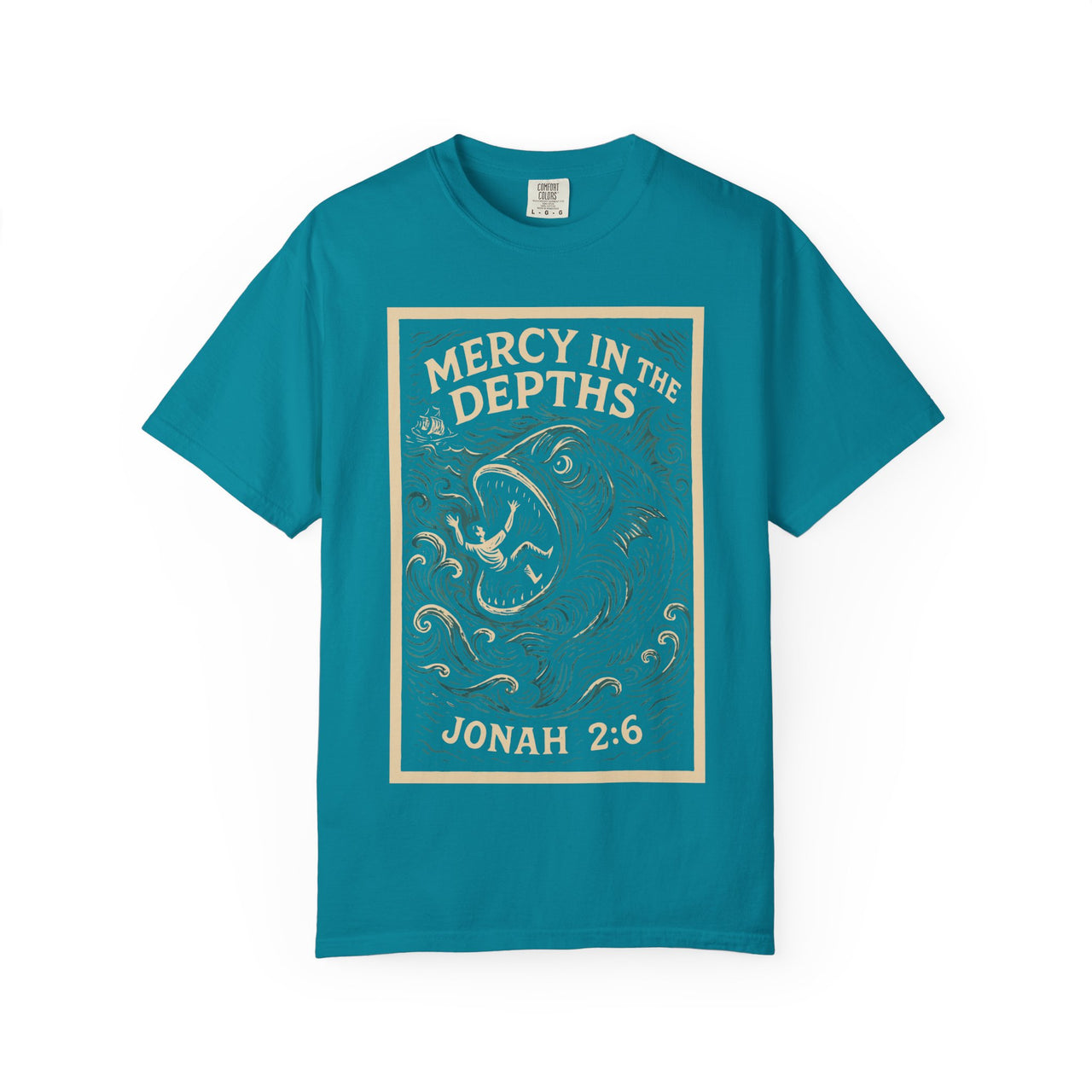 Mercy in the Depths Jonah 2:6 Christian Graphic Tee