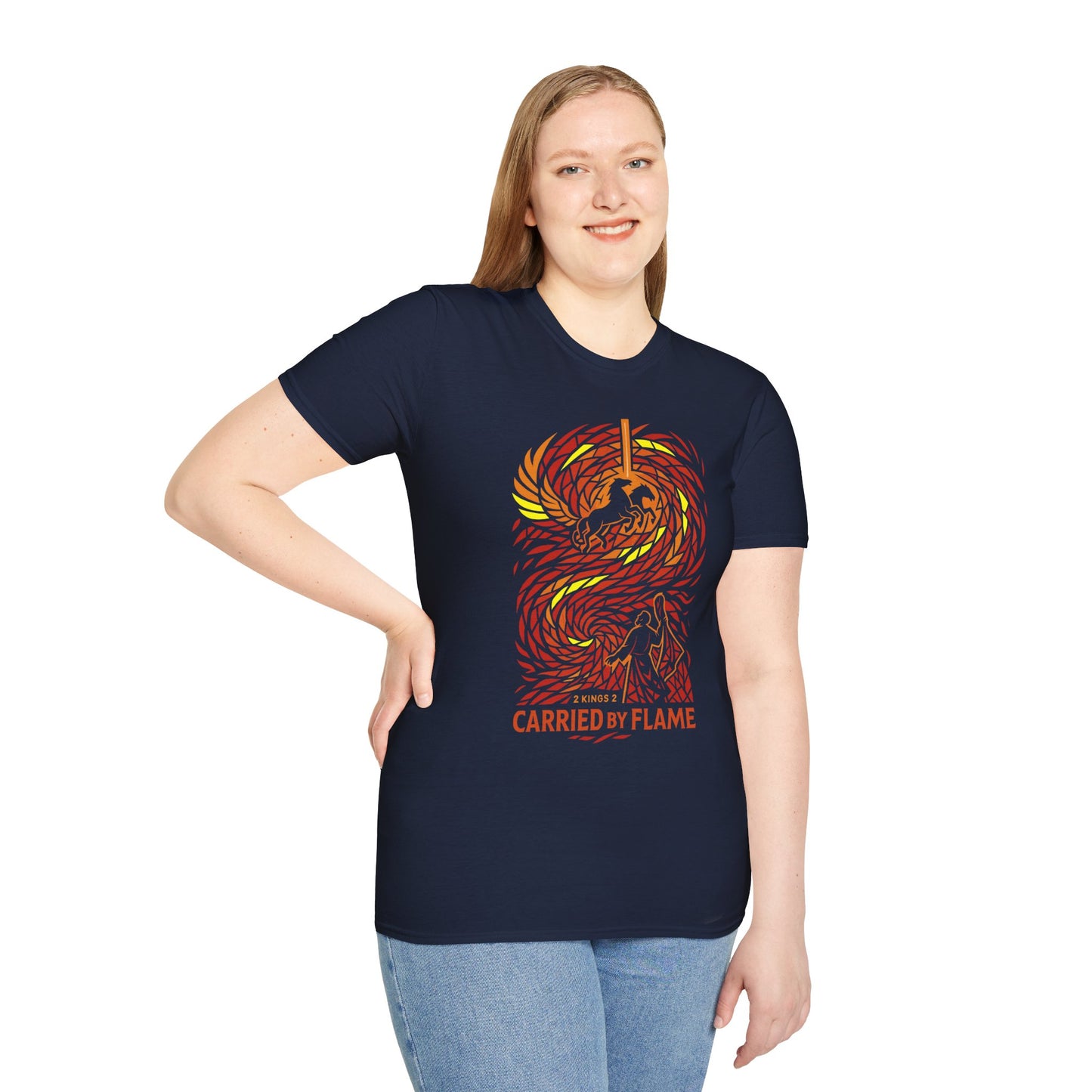 Carried by Flame – Elijah’s Fiery Chariot T-Shirt (2 Kings 2)