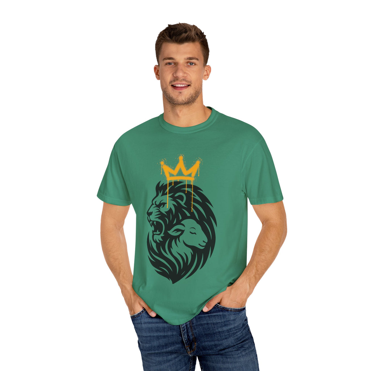 Lion and Lamb Tribal Crown Christian Faith Tee