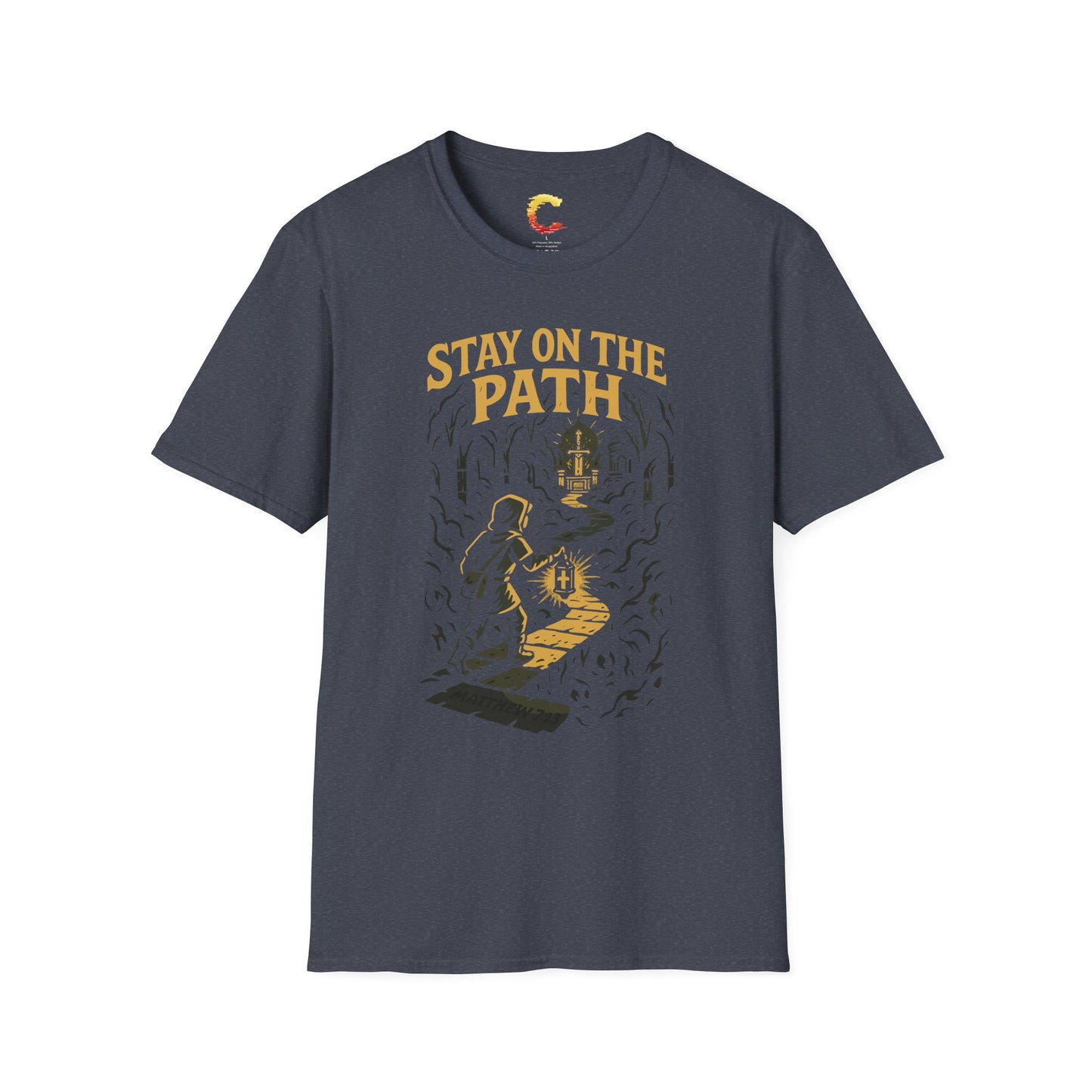 Stay on the Path – Matthew 7:13 Dungeon Crawler Tee