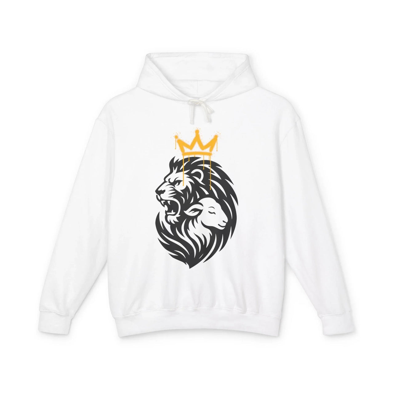 Lion and Lamb Tribal Crown Lightweight Christian Hoodie - Ctrl Alt Believe