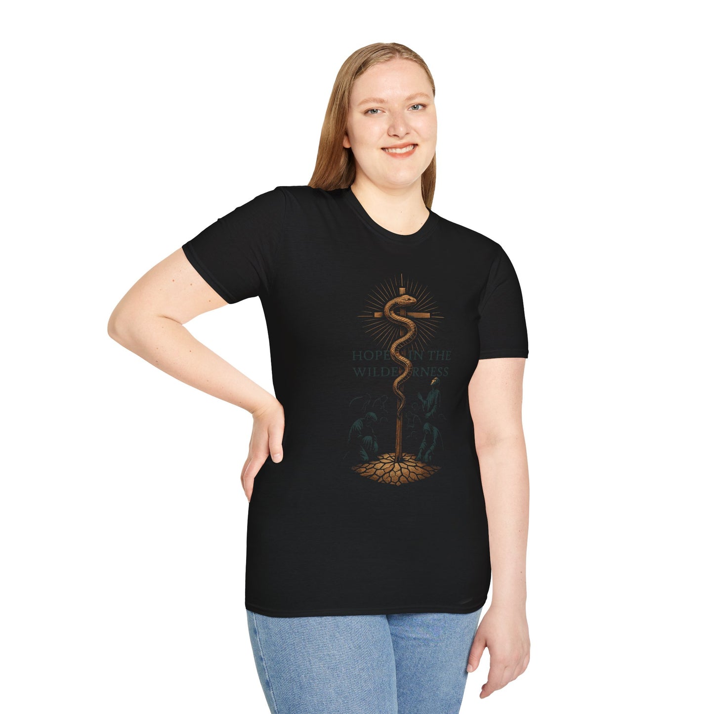 "Hope in the Wilderness" – Bronze Serpent Christian T-Shirt