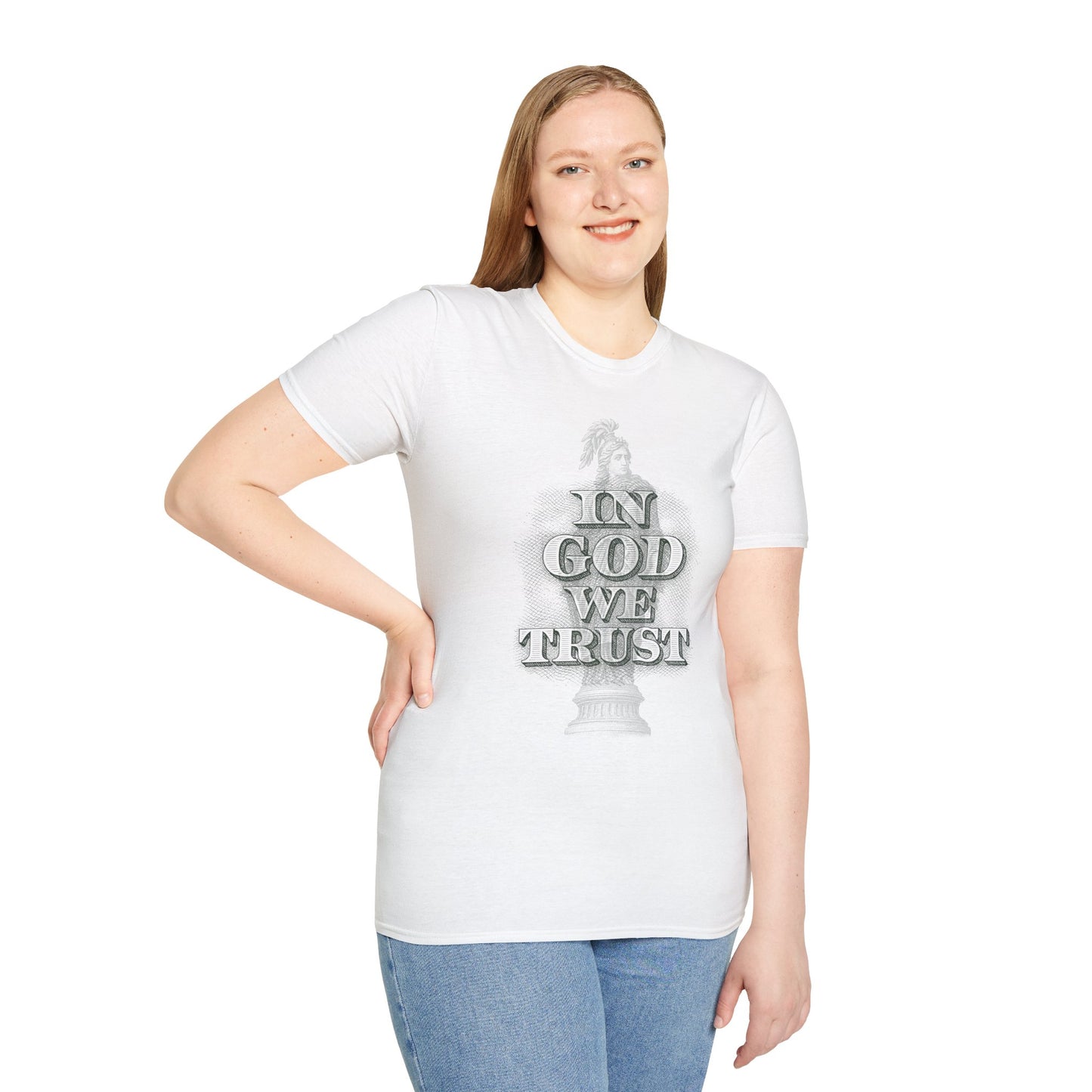 Unisex T-Shirt with 'In God We Trust' Design, Faith-Based Shirt, Casual Religious Tee, Gift for Christians, Inspirational Apparel