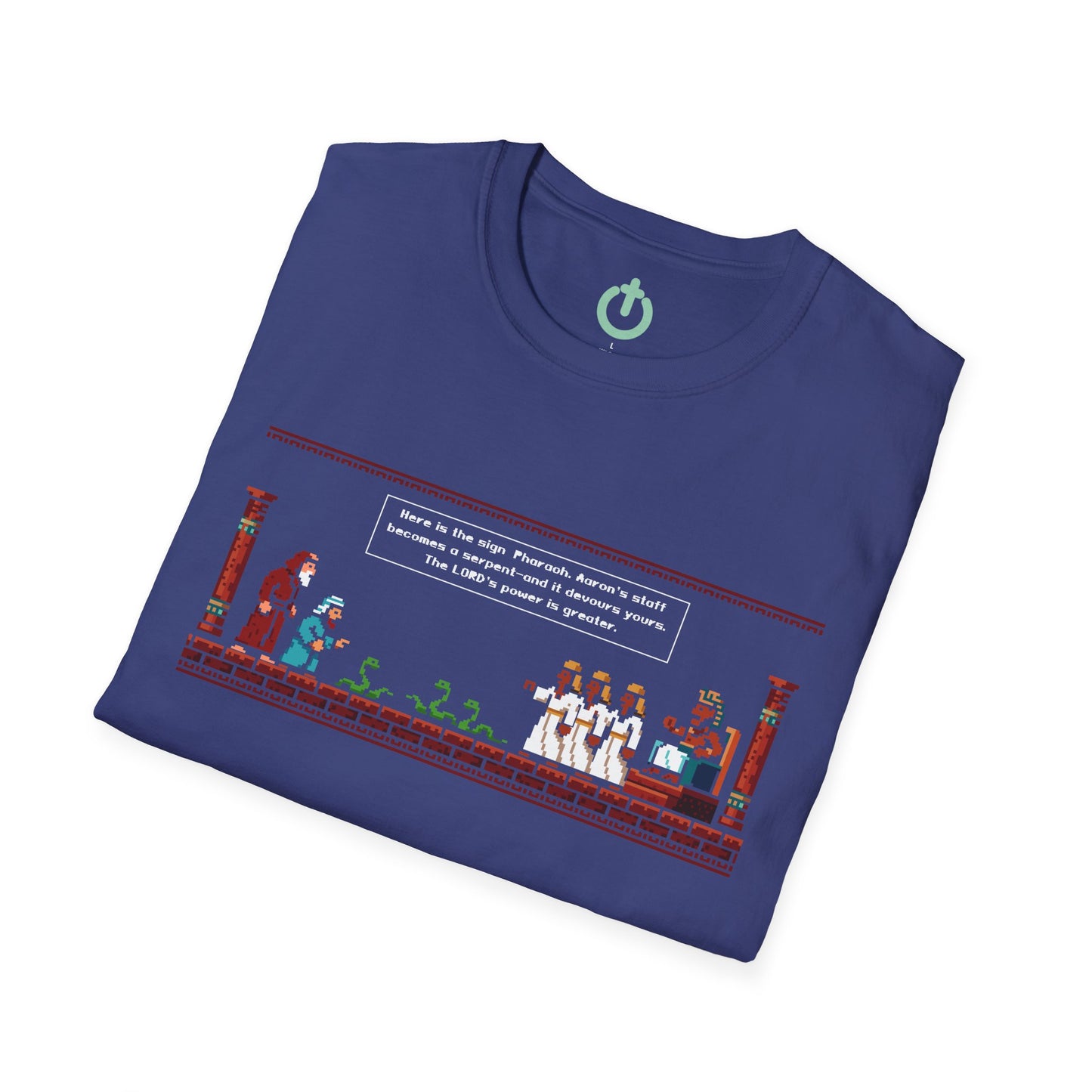 Serpent Showdown – Exodus 7:10–12 Retro Gaming Graphic Tee