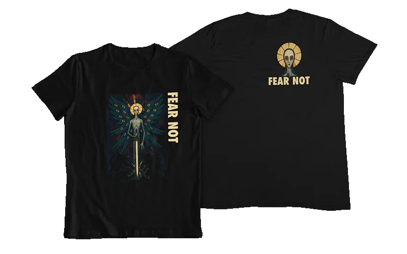 Angel of the Abyss Fear Not Christian Graphic Tee - Ctrl Alt Believe