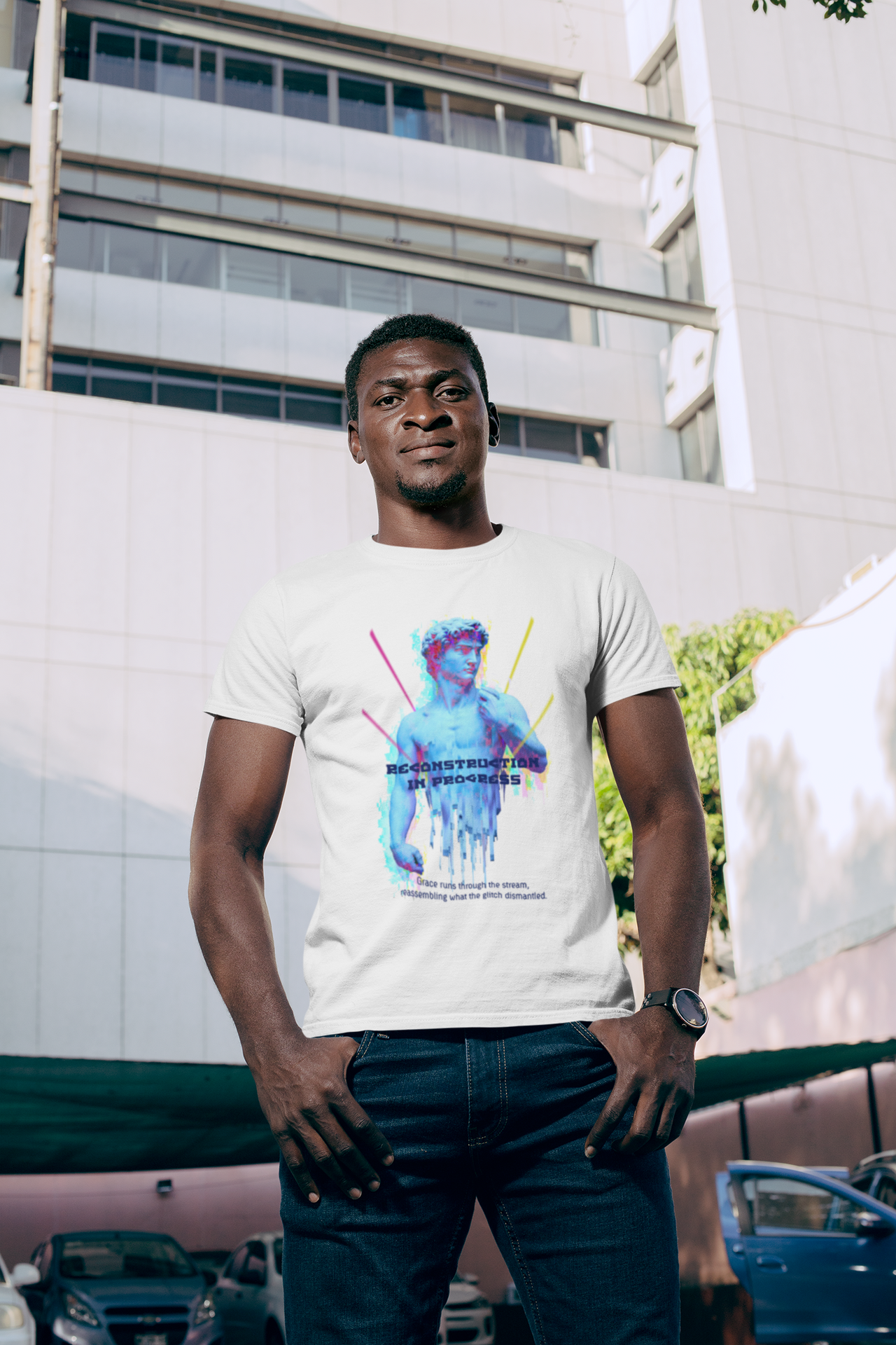 Reconstruction in Progress - Glitch Bust of David