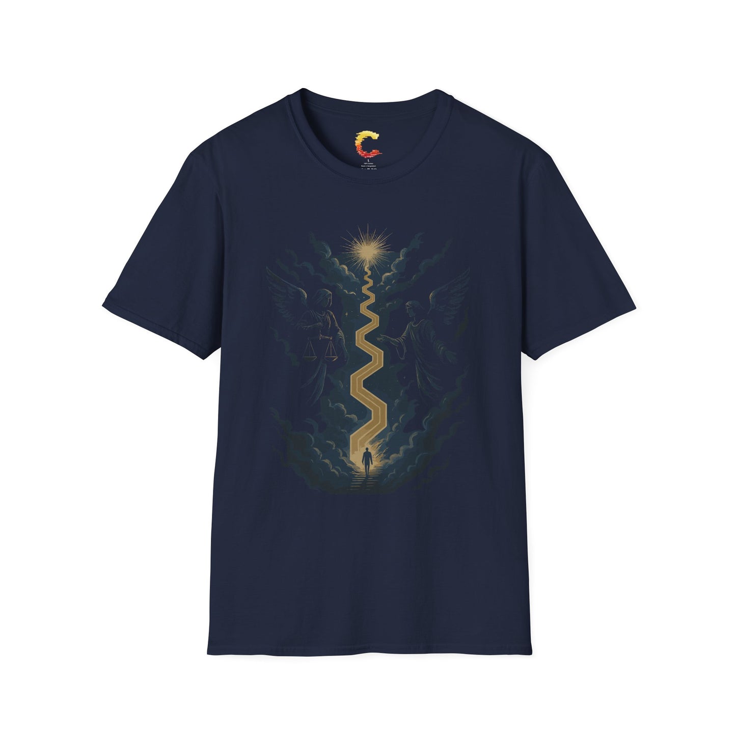 Angelic Vibes Unisex Softstyle T-Shirt, Spiritual Tee, Gift for Her, Mindfulness Apparel, Casual Wear, Unique Graphic Shirt
