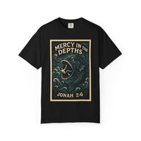 Mercy in the Depths Jonah 2:6 Christian Graphic Tee