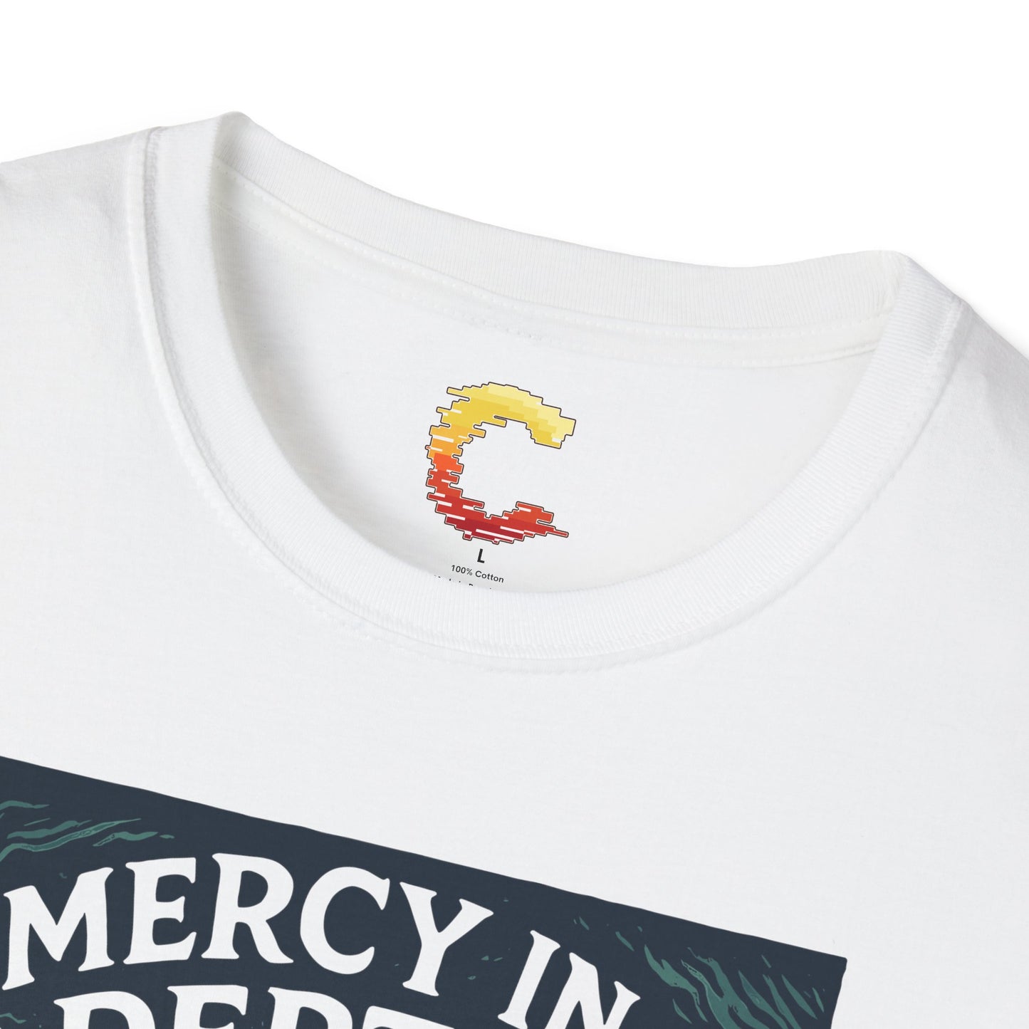 Mercy in the Depths – Jonah 2:6 Woodcut T-Shirt