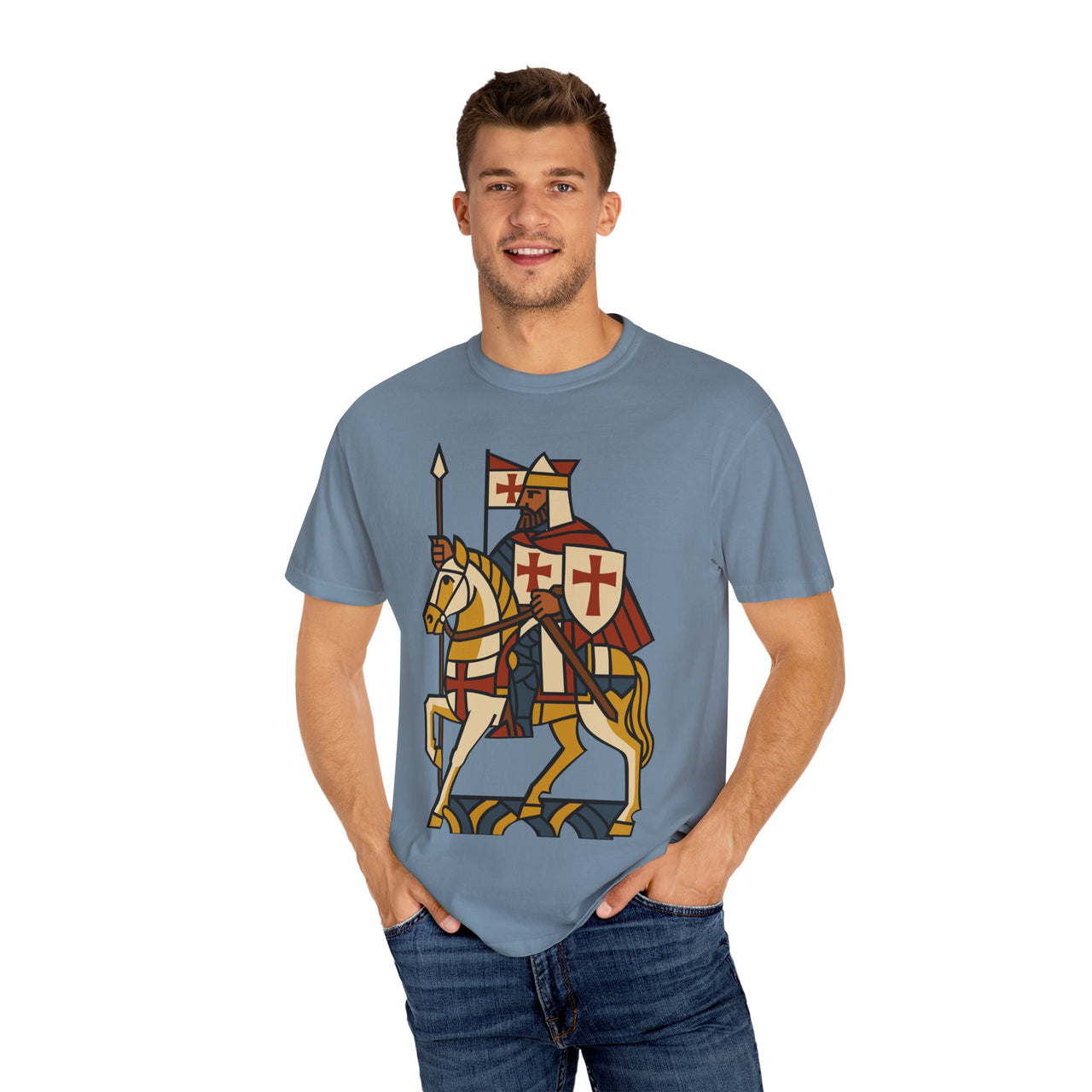 Crusader King Medieval Warrior Christian Graphic Tee