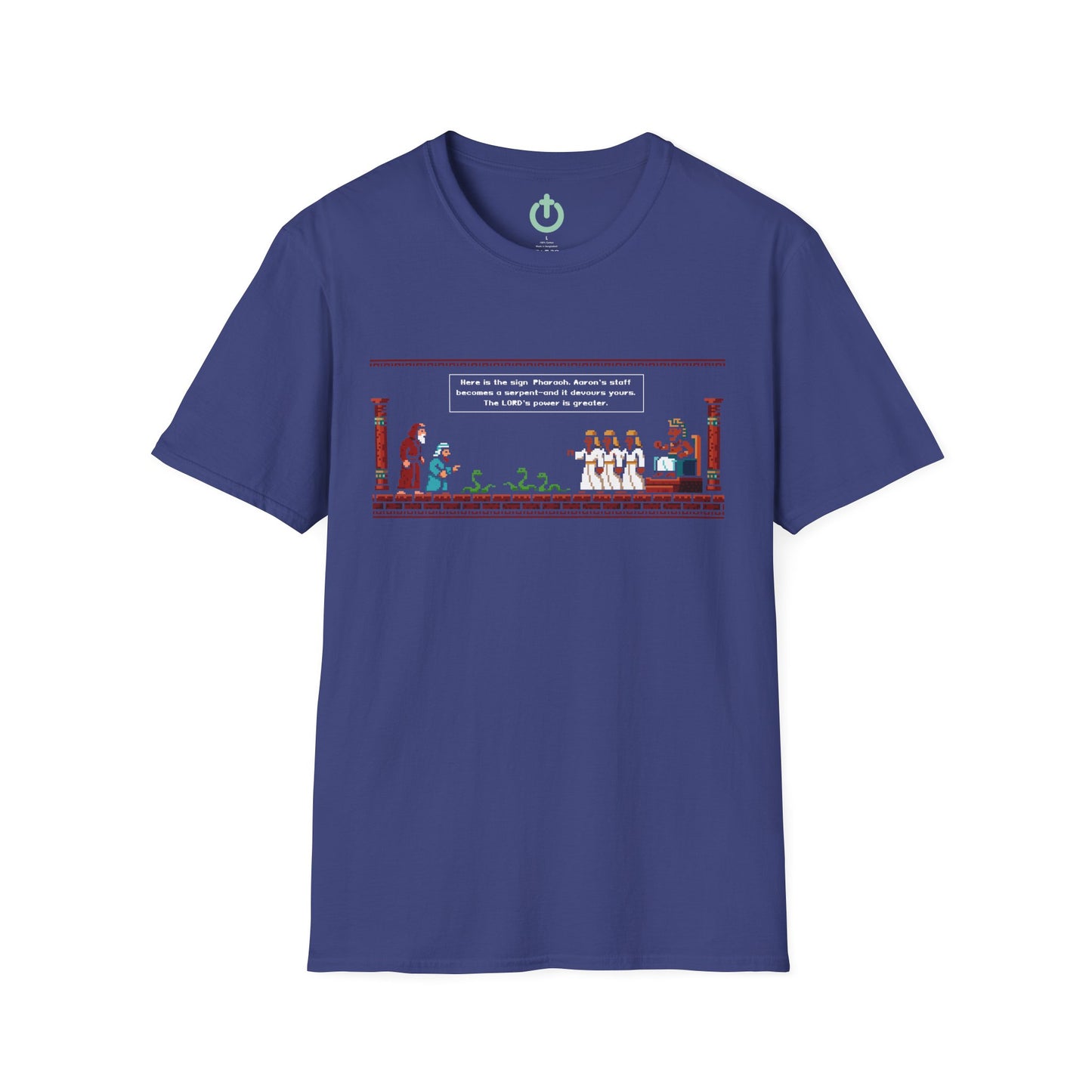 Serpent Showdown – Exodus 7:10–12 Retro Gaming Graphic Tee