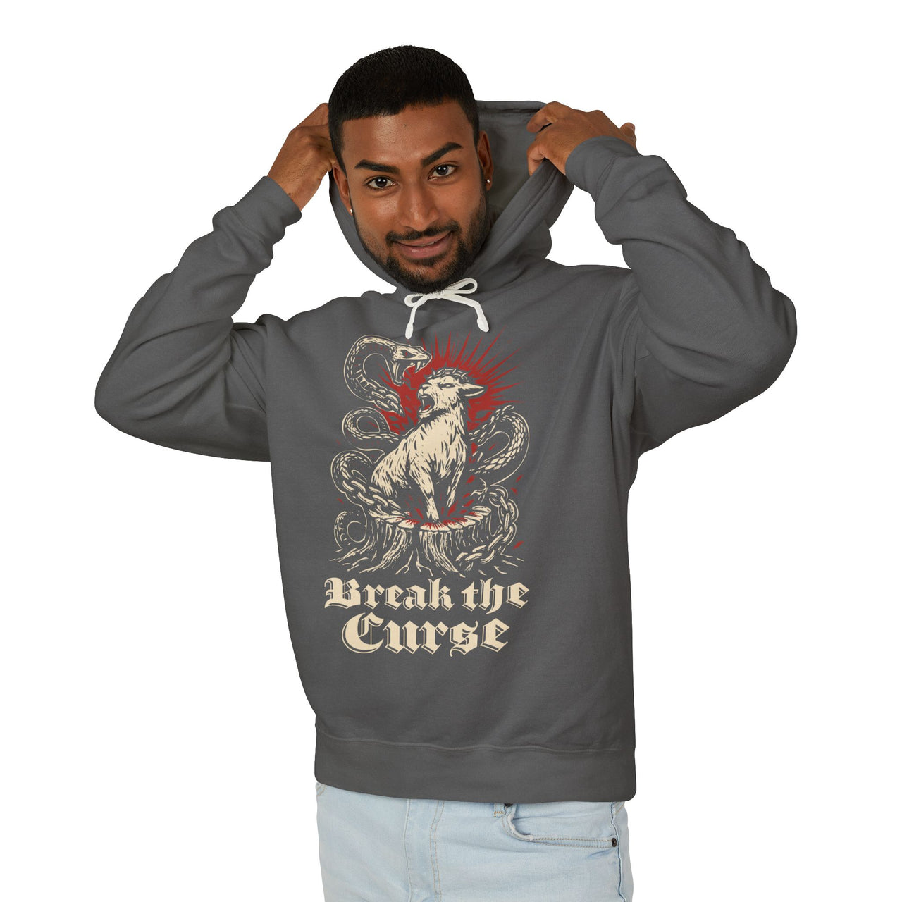 Break the Curse Roaring Lamb Christian Graphic Hoodie