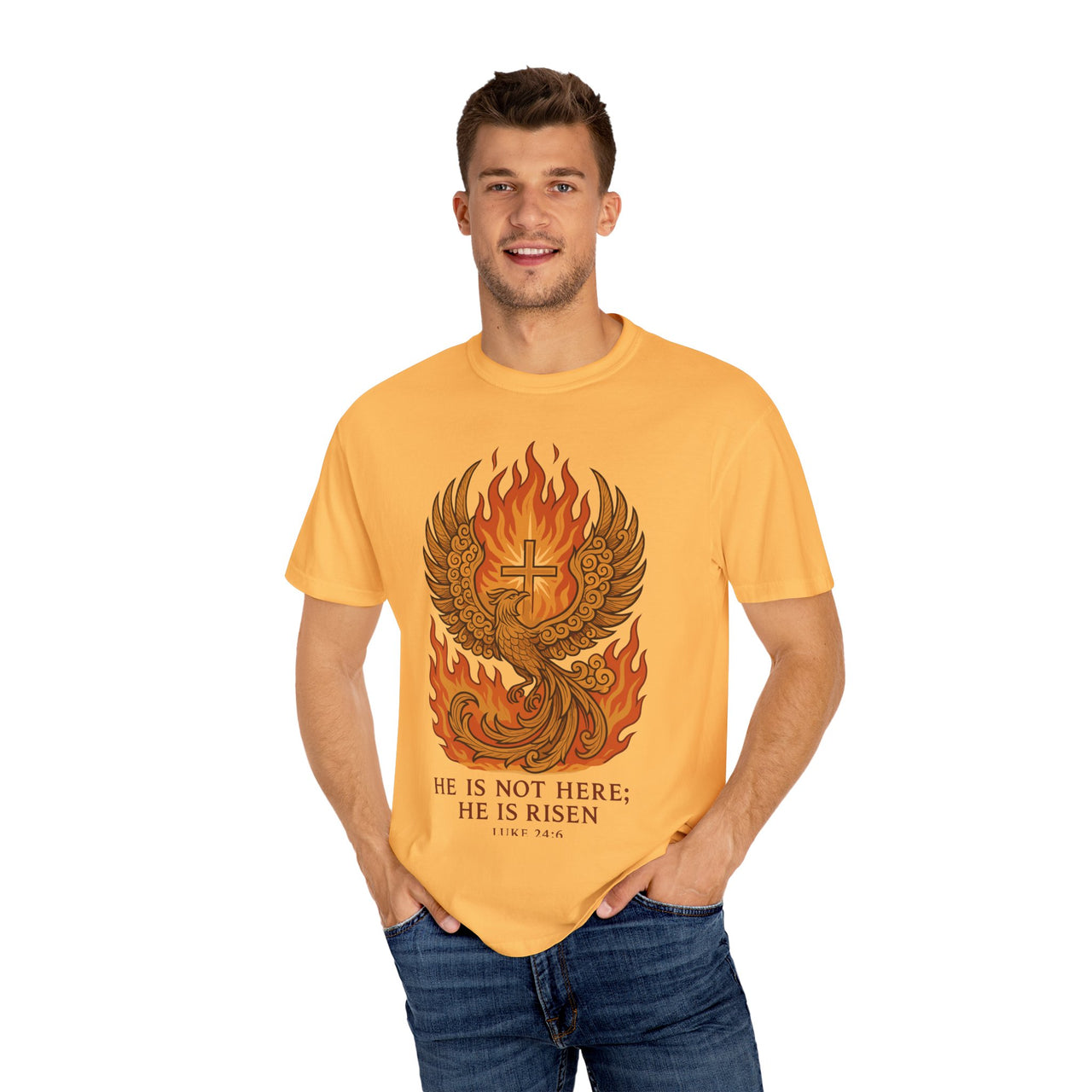 Phoenix Risen Jesus Christian Easter Inspirational Faith Graphic Tee Shirt