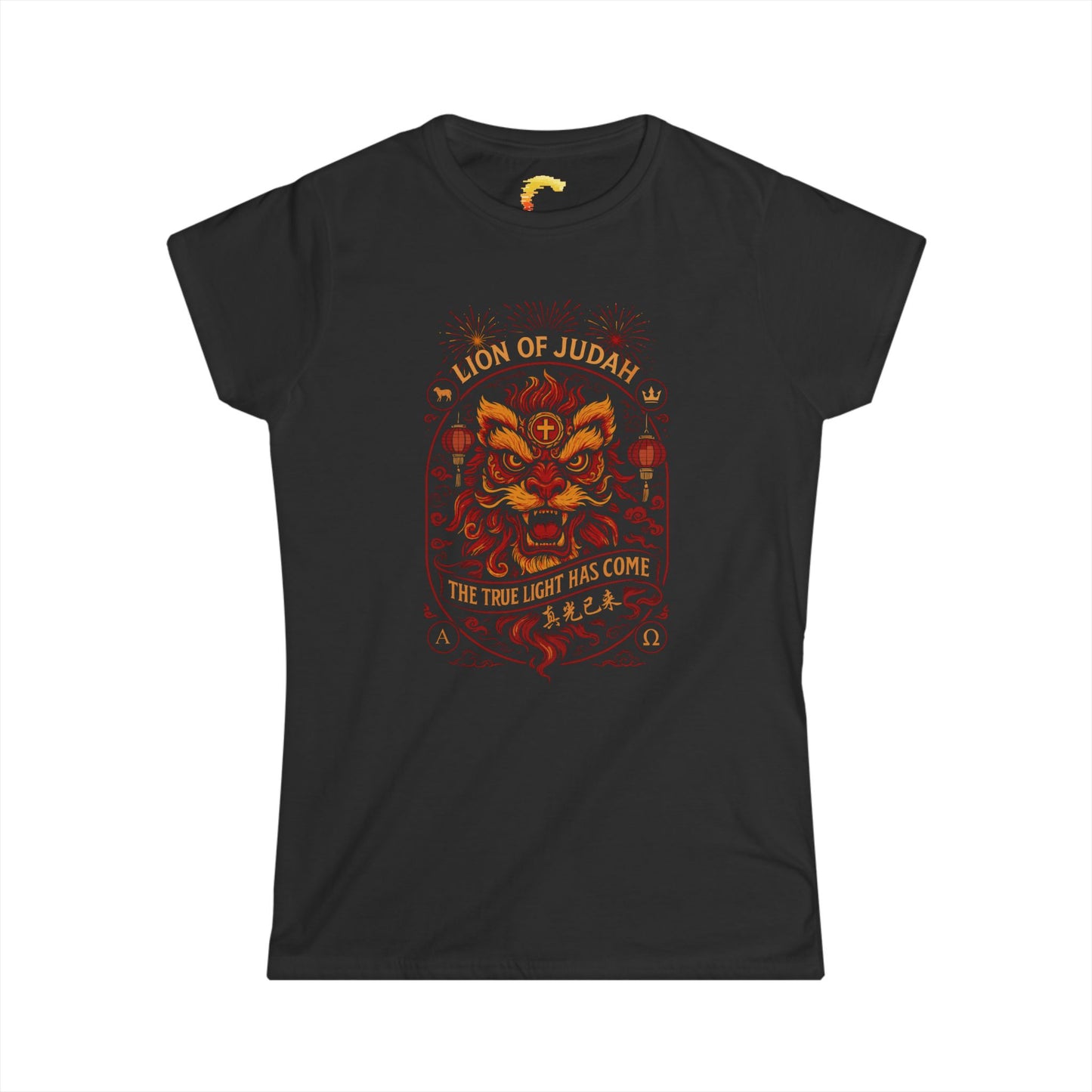 Lion of Judah Women's Softstyle Tee, Spiritual T-Shirt, Faith-Based Apparel, Unique Gift, Christian Clothing