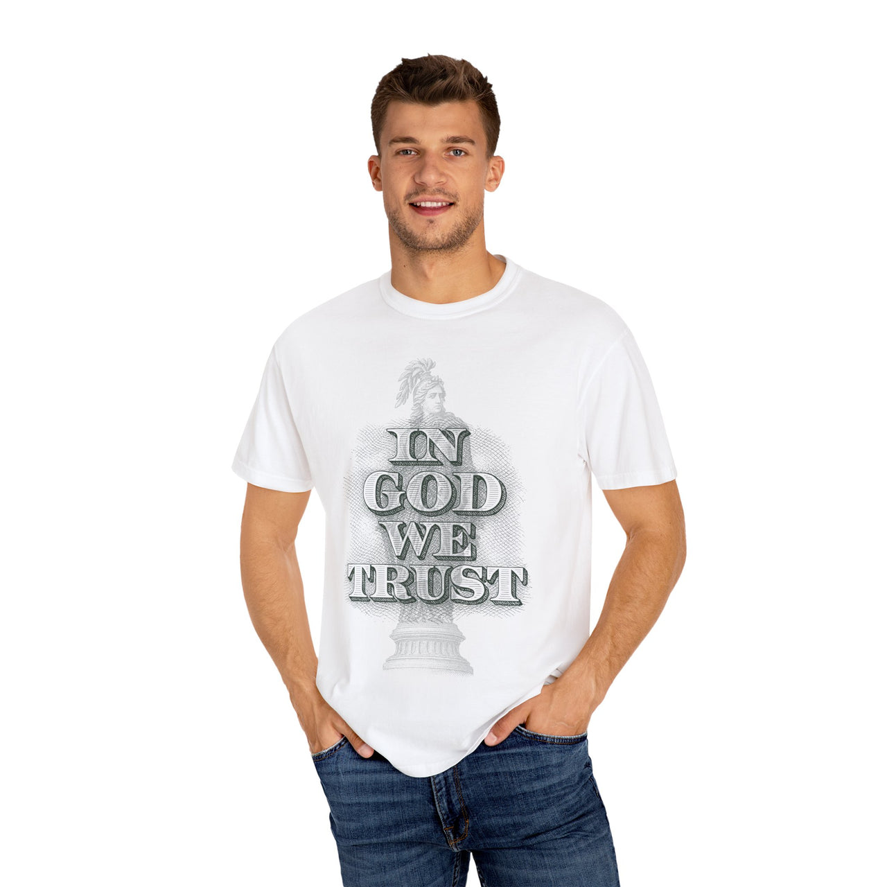 In God We Trust Christian Faith Graphic Short Sleeve T-Shirt Inspirational Tee