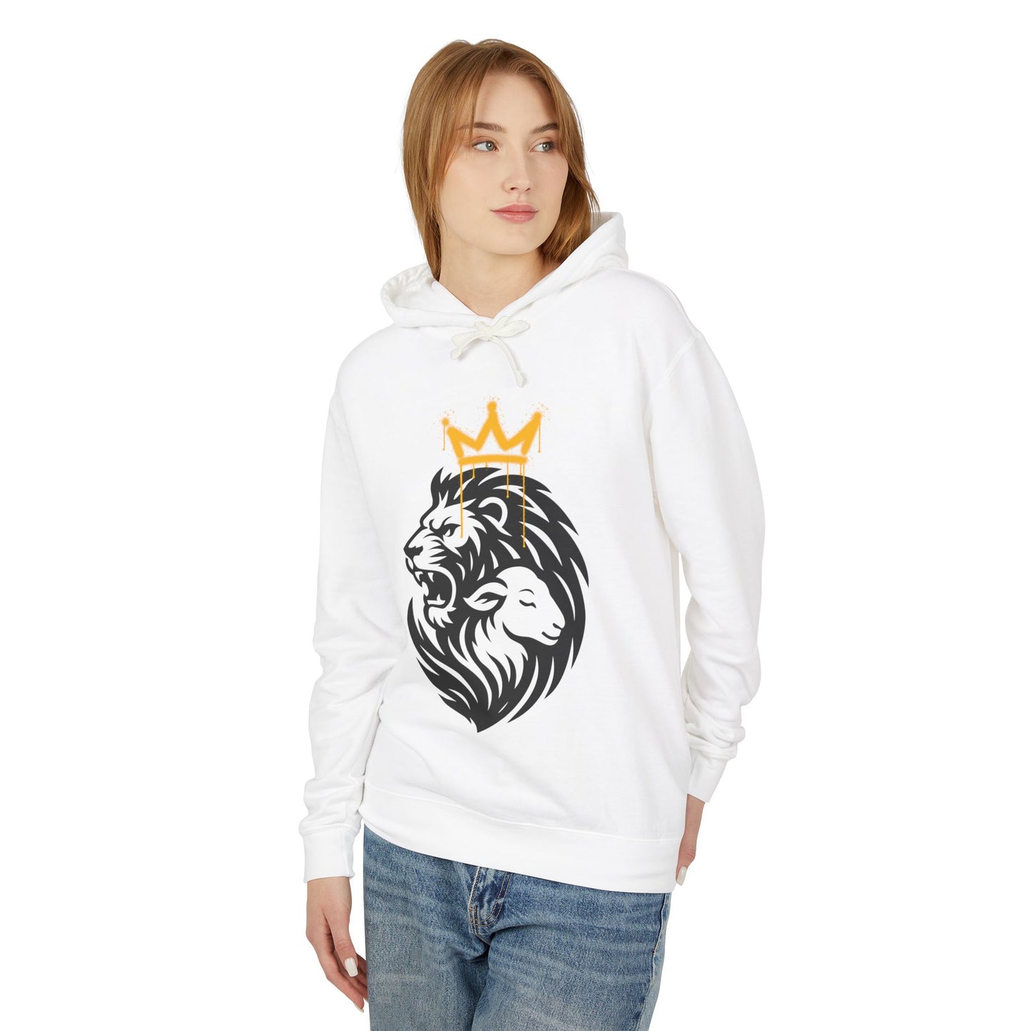 Lion & Lamb: Tribal Crown Lightweight Christian Hoodie