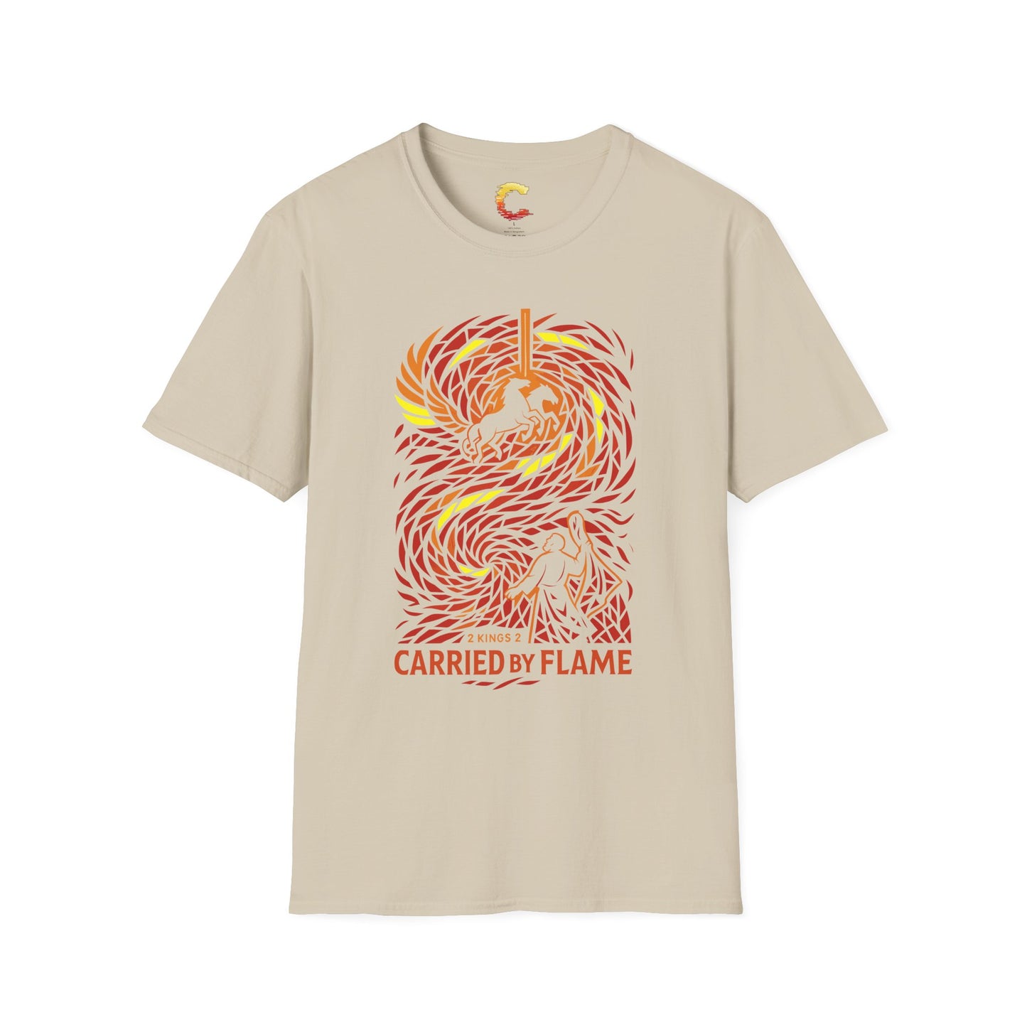 Carried by Flame – Elijah’s Fiery Chariot T-Shirt (2 Kings 2)