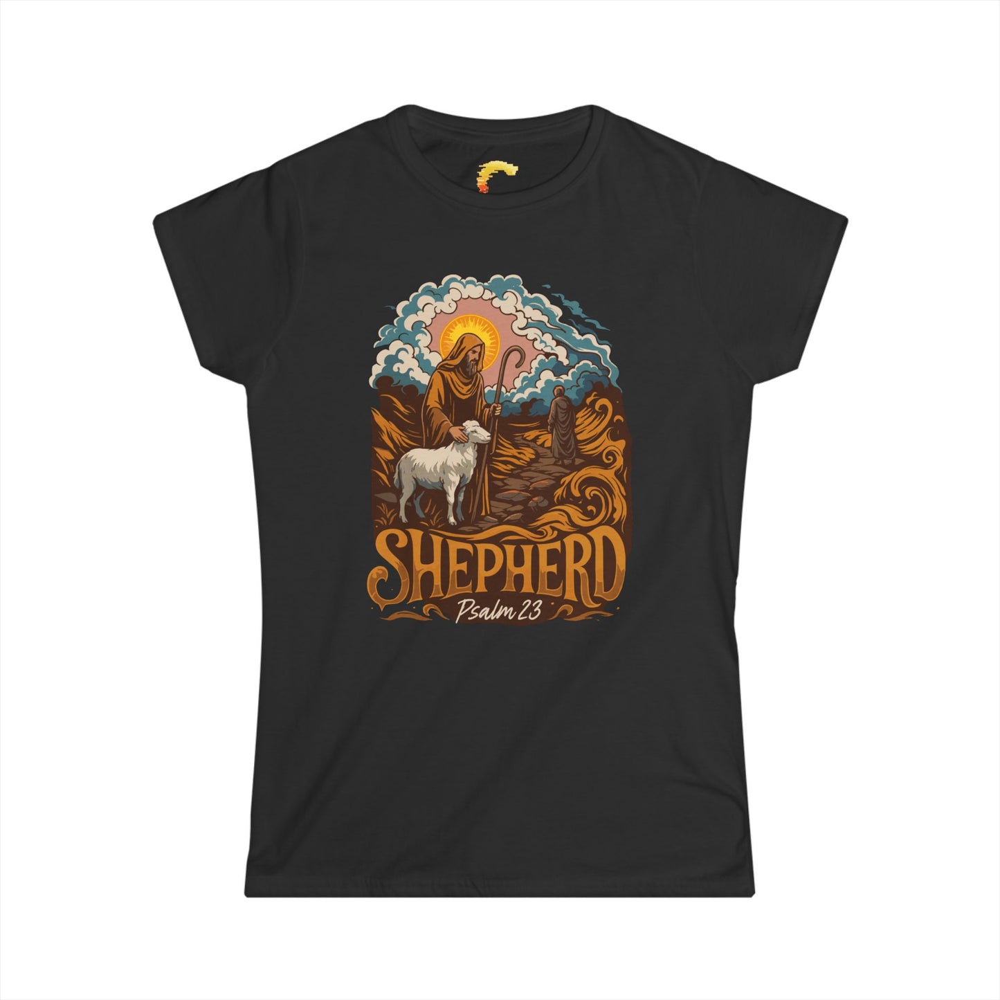 Women’s Faith-Inspired Tee, Comfortable T-Shirt with Shepherd Design, Perfect for Faith Celebrations, Gift for Religious Friends