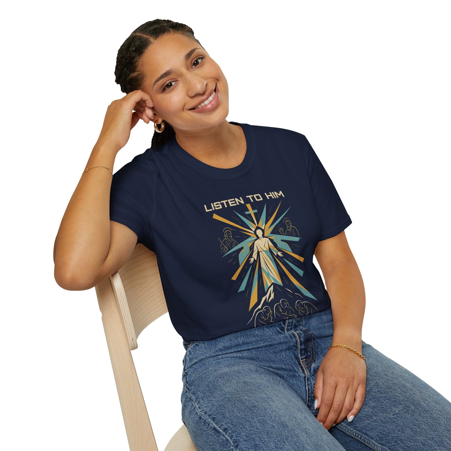 Listen to Him - Transfiguration T-Shirt (Matthew 17:5)