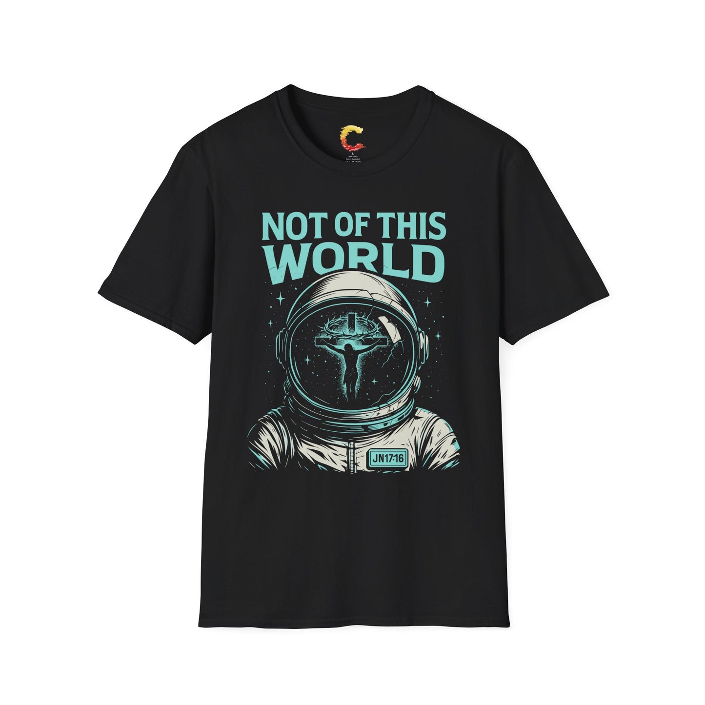 "Not of This World" – Astronaut Cross Helmet Tee