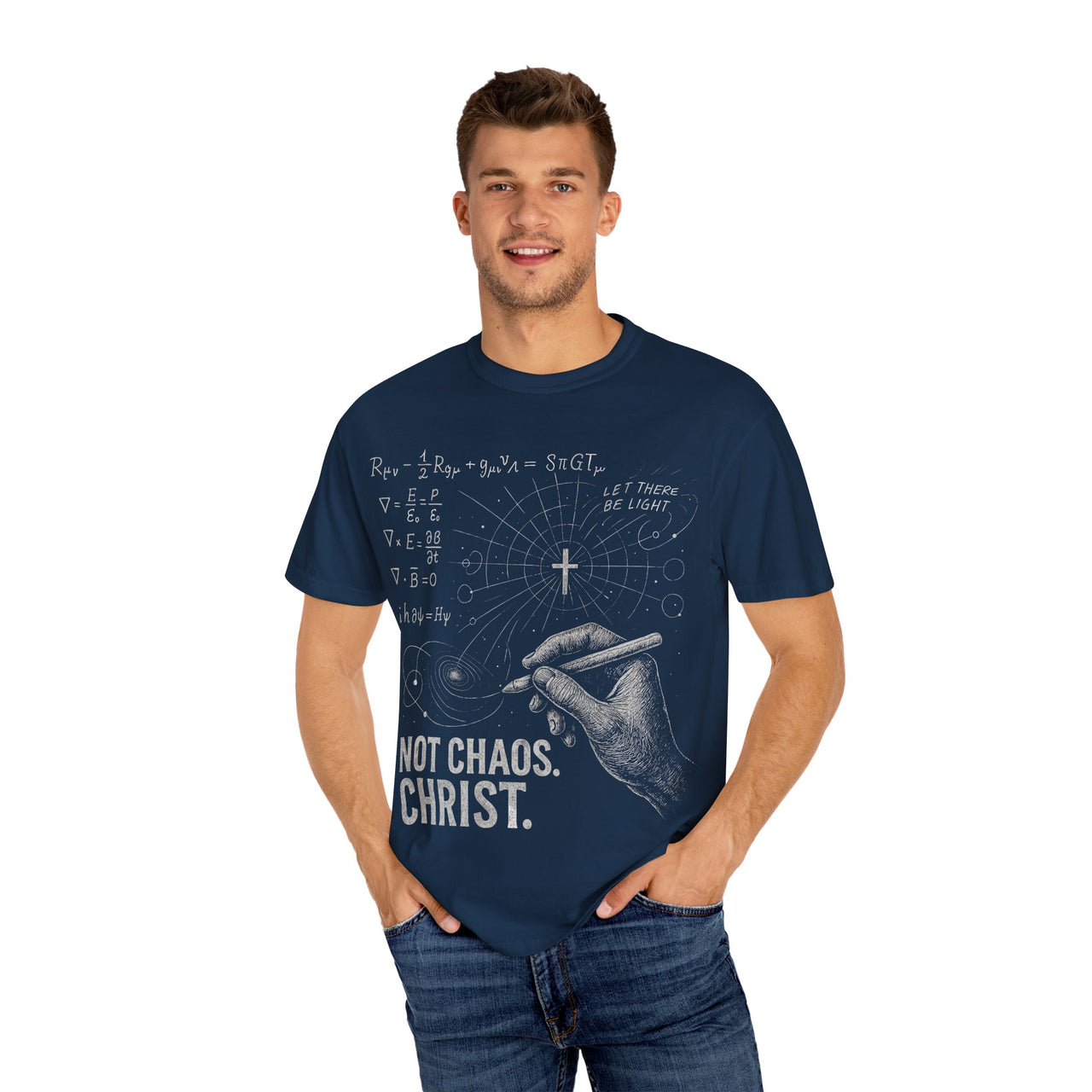 Not Chaos Christ Physics and Faith Christian Tee