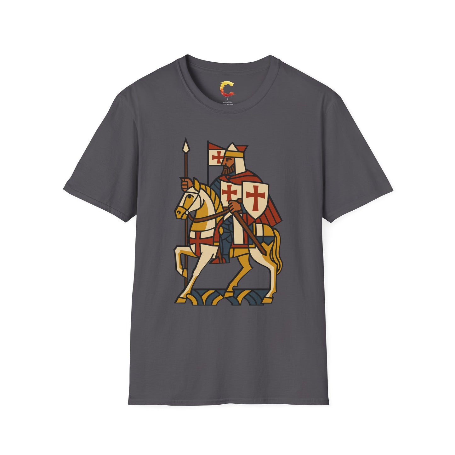 Crusader King Tee – Playing Card Warrior of Faith - Medieval Graphic Tee