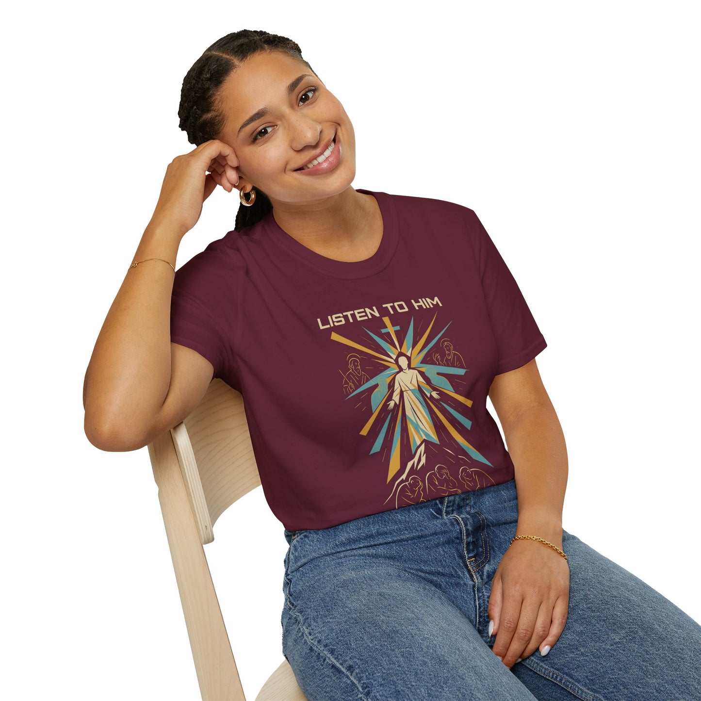 Listen to Him - Transfiguration T-Shirt (Matthew 17:5)