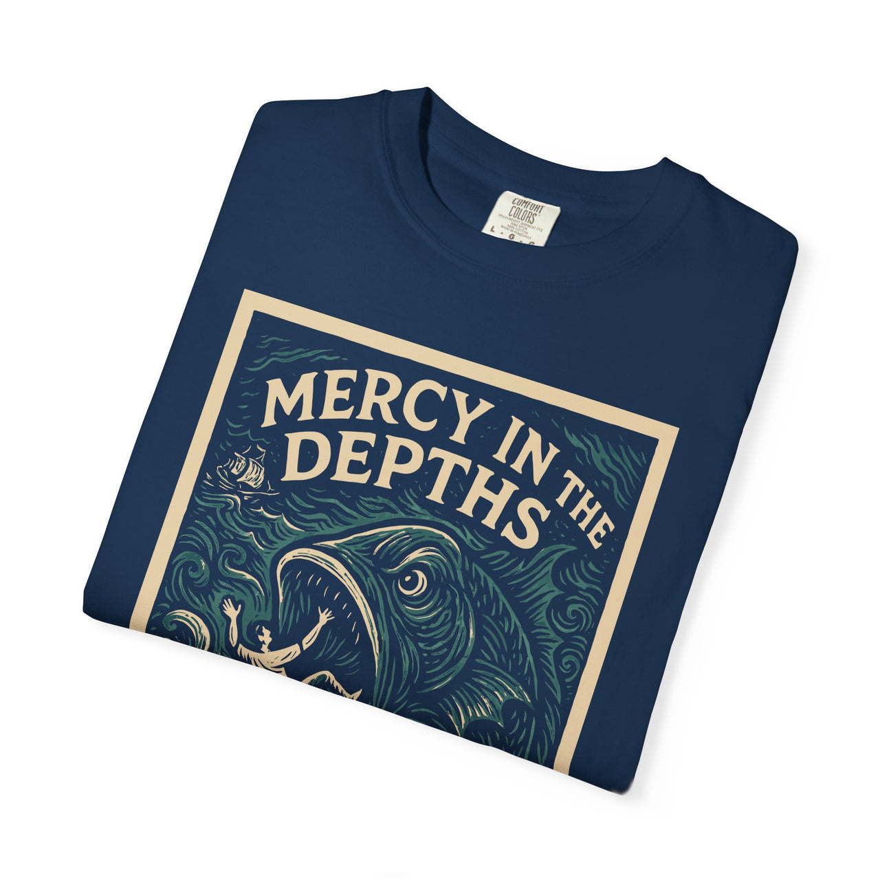 Mercy in the Depths Jonah 2:6 Christian Graphic Tee