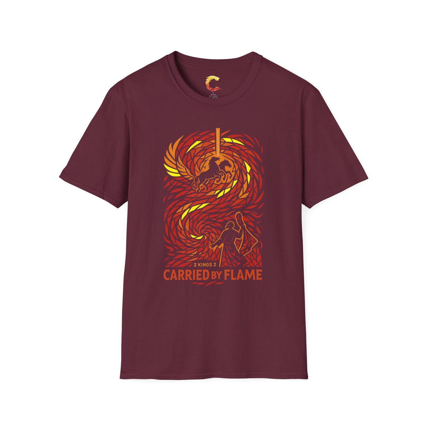 Carried by Flame – Elijah’s Fiery Chariot T-Shirt (2 Kings 2)