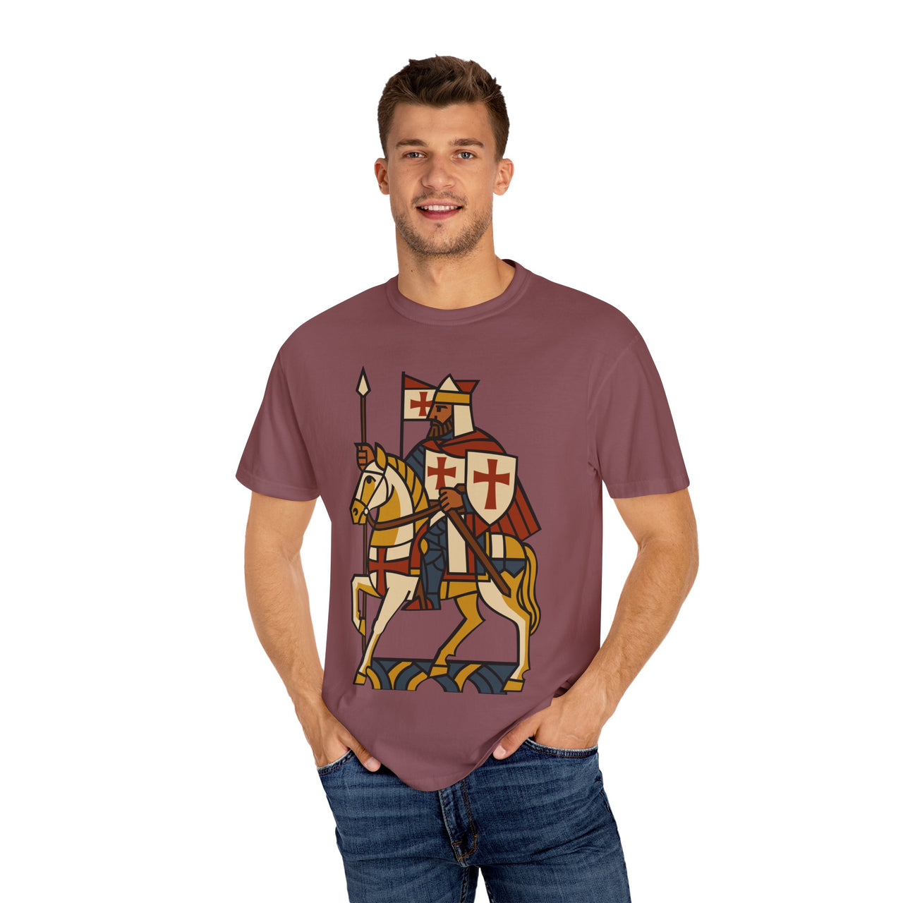 Crusader King Medieval Warrior Christian Graphic Tee