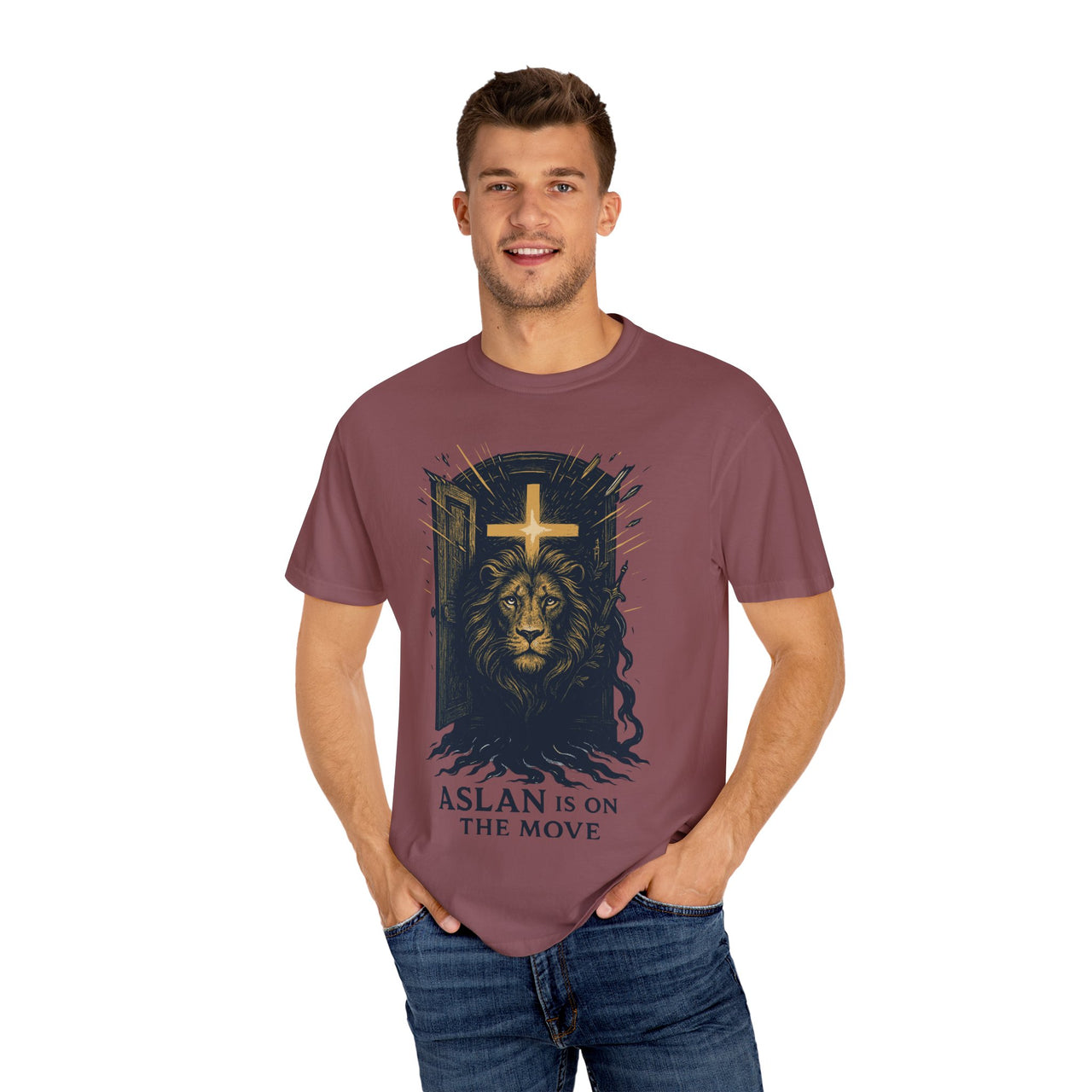 Roar Beyond the Door Aslan Christian Graphic T-Shirt