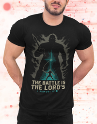 Battle is the Lord’s David and Goliath Christian Tee